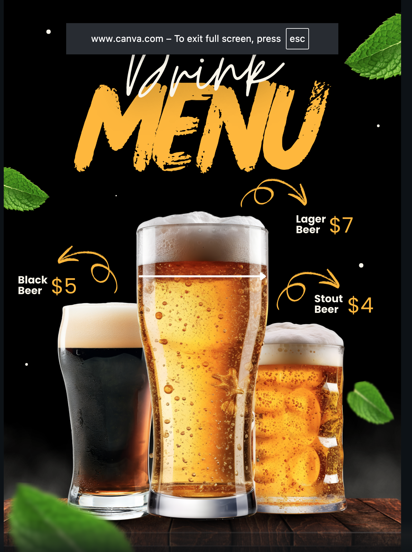 Drink Menu