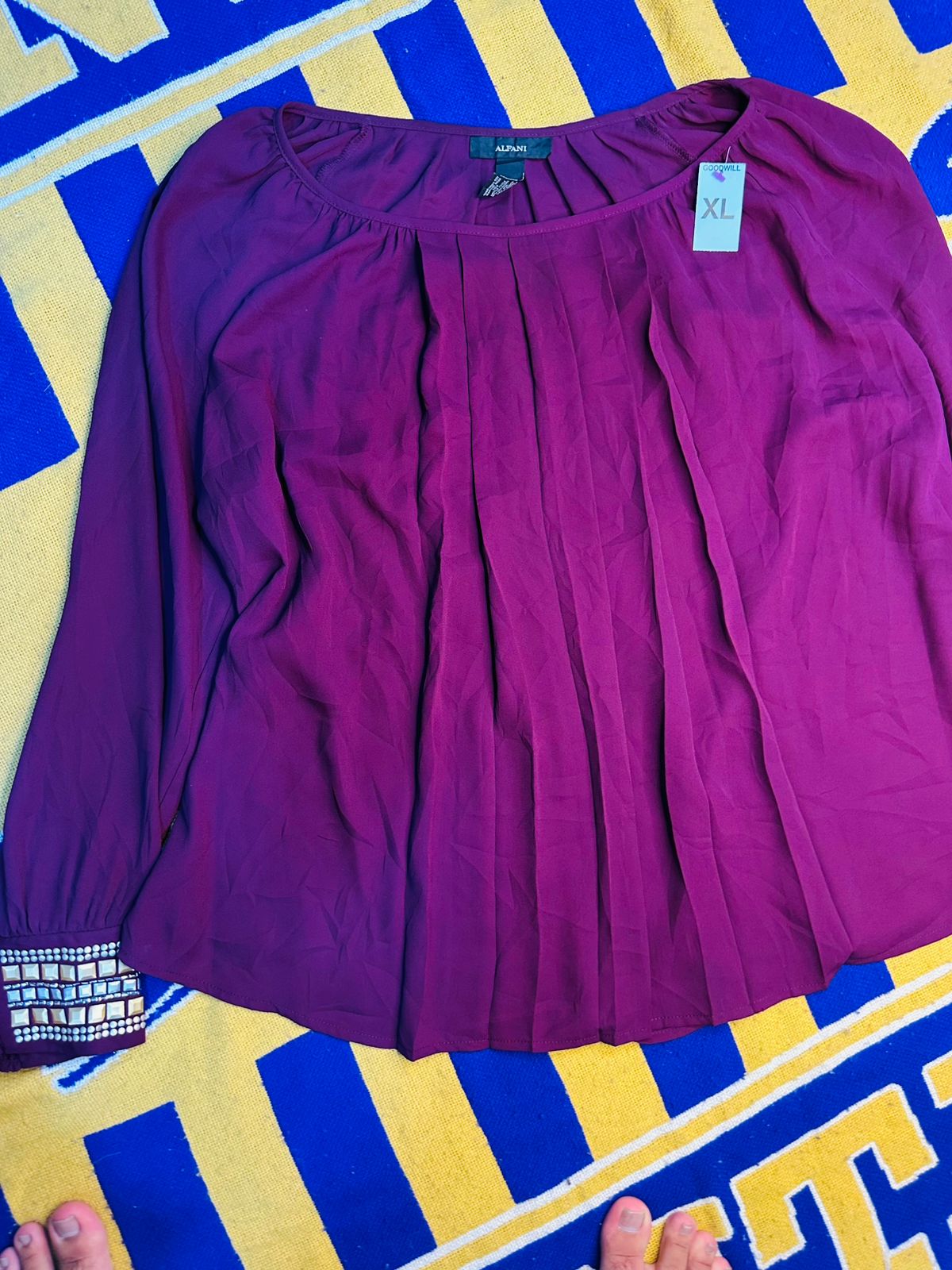 Purple Pleated Blouse XL