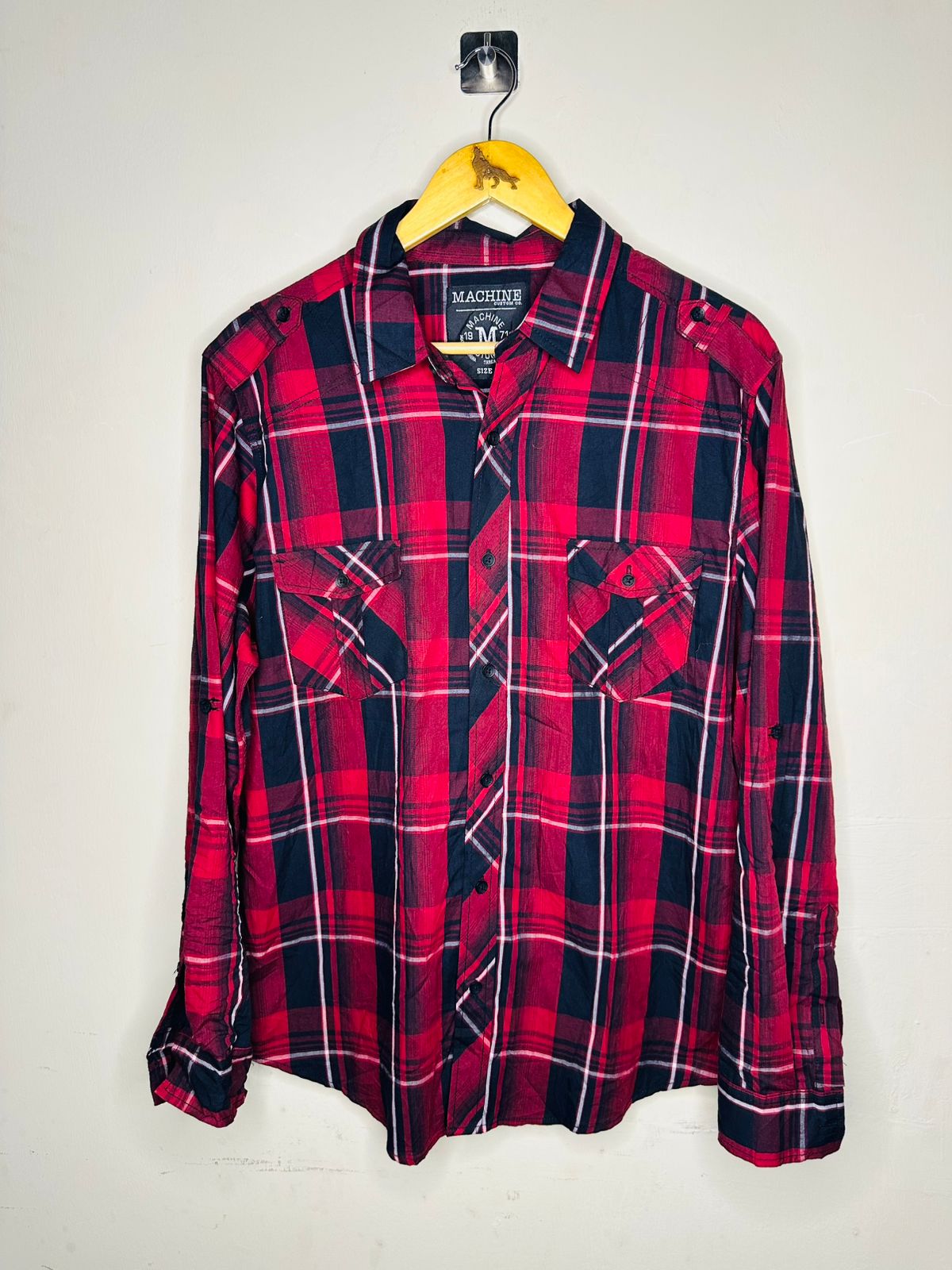 Men's red plaid shirt