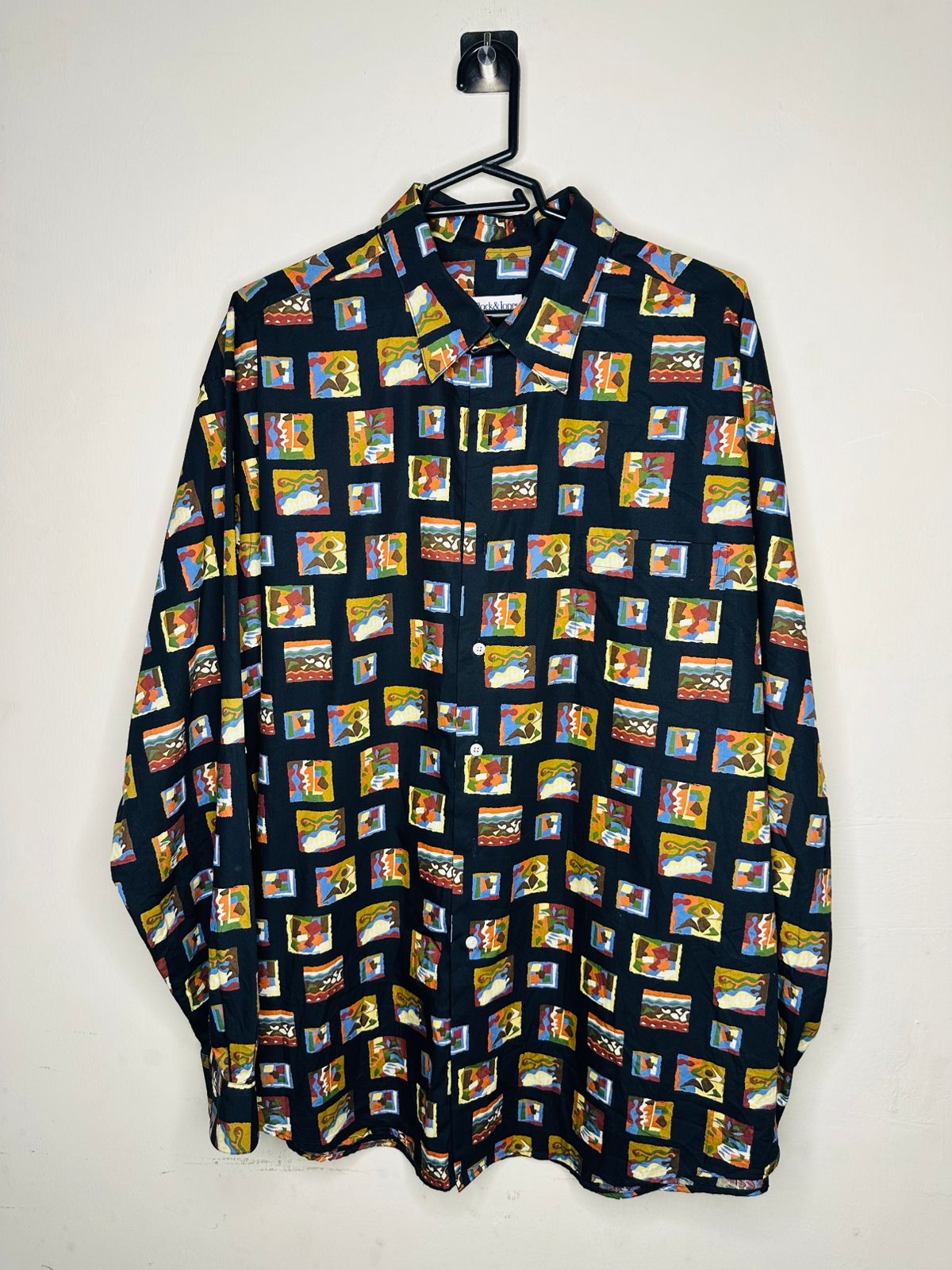 Vintage Patterned Long Sleeve Shirt