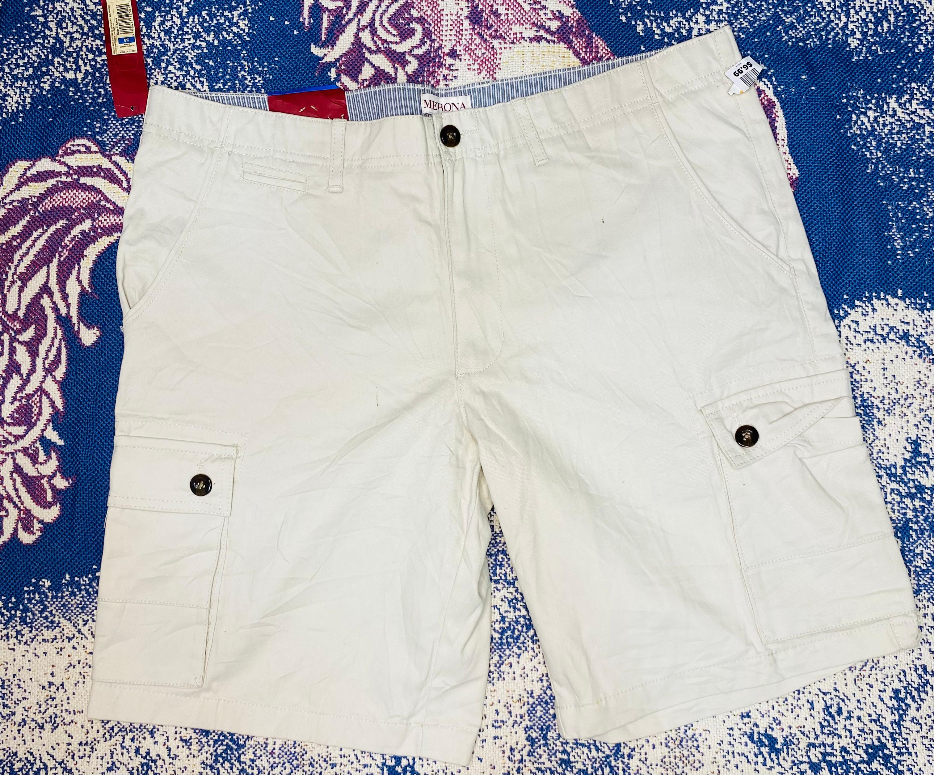 Men's White Cargo Shorts