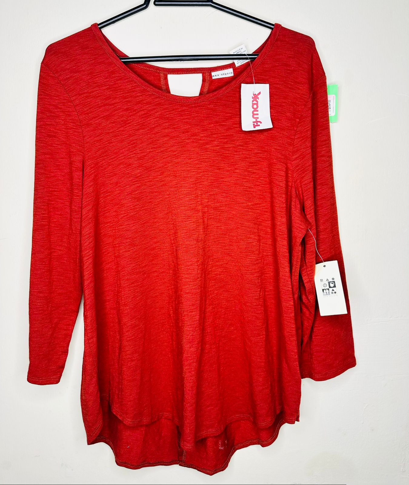 Red Women's Long Sleeve Top