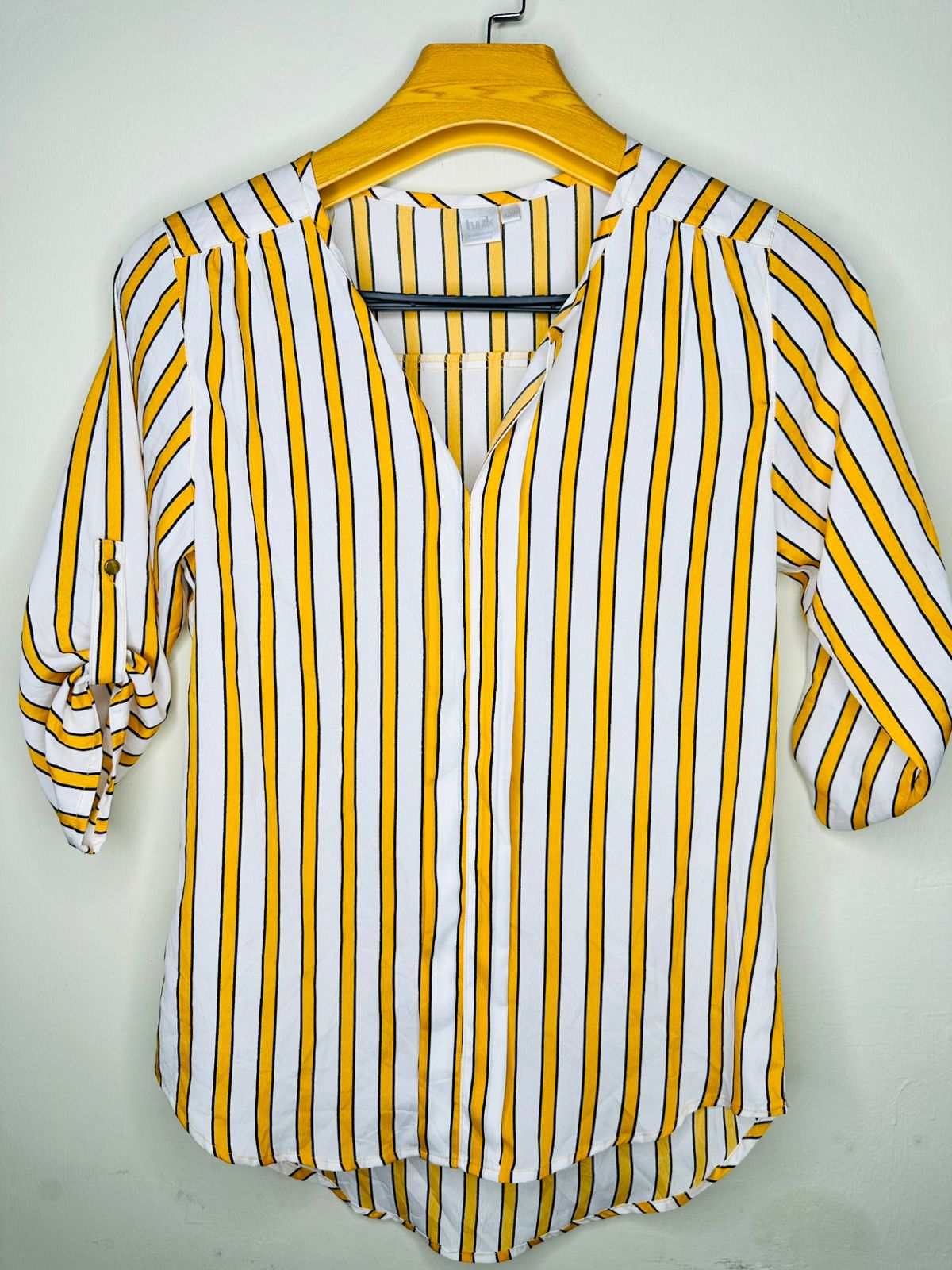Striped Yellow and White Blouse