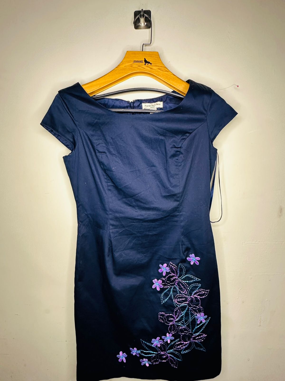 Navy Blue Embroidered Dress