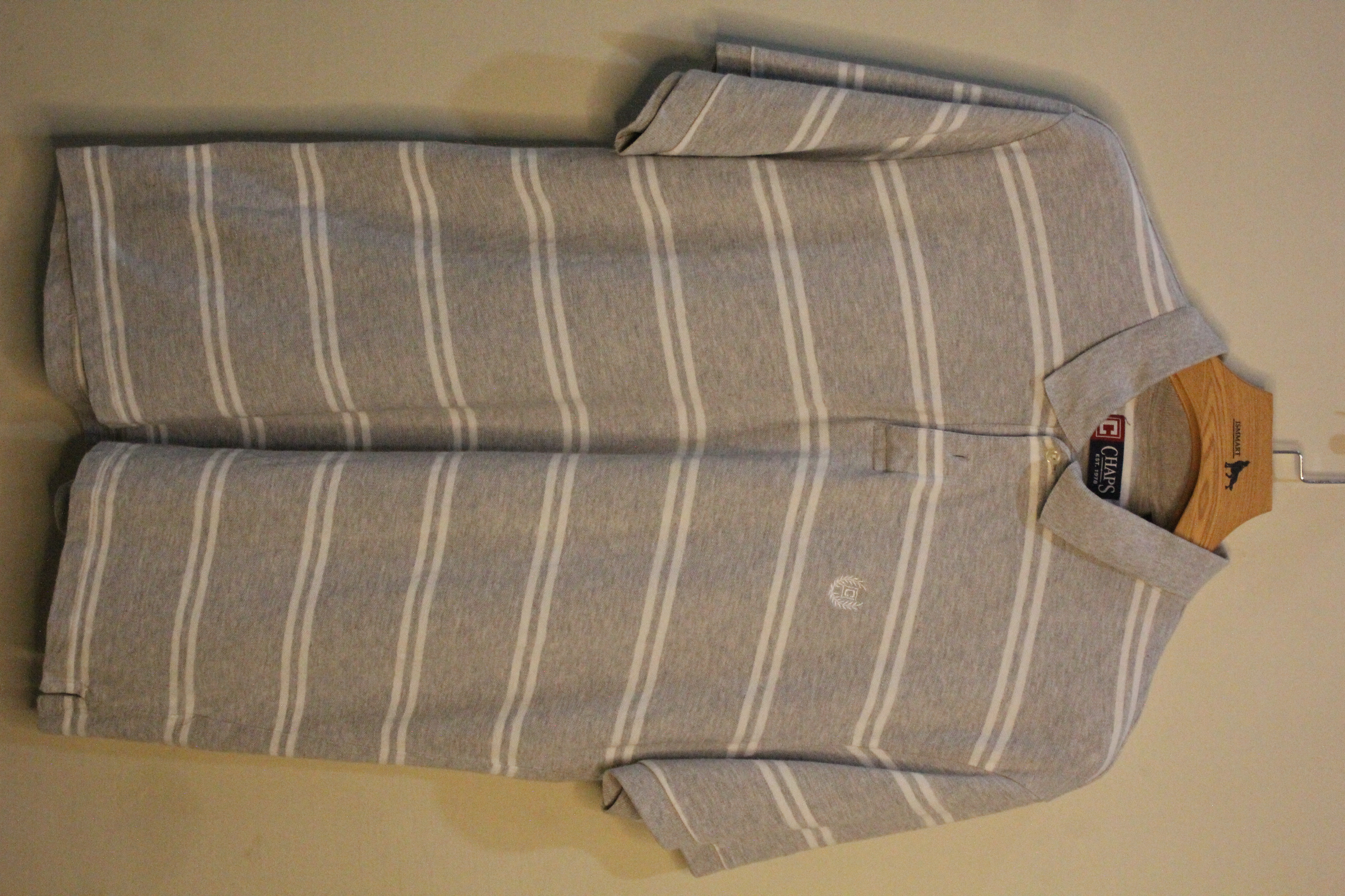 Gray Striped Polo Shirt