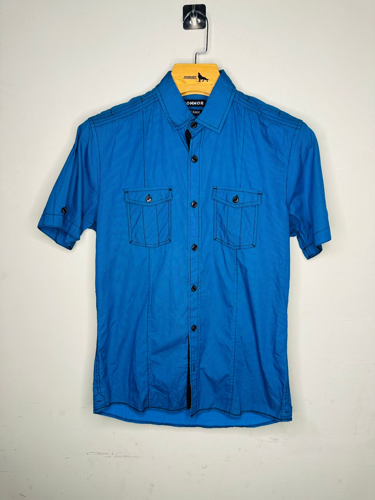 Men's Blue Short Sleeve Shirt