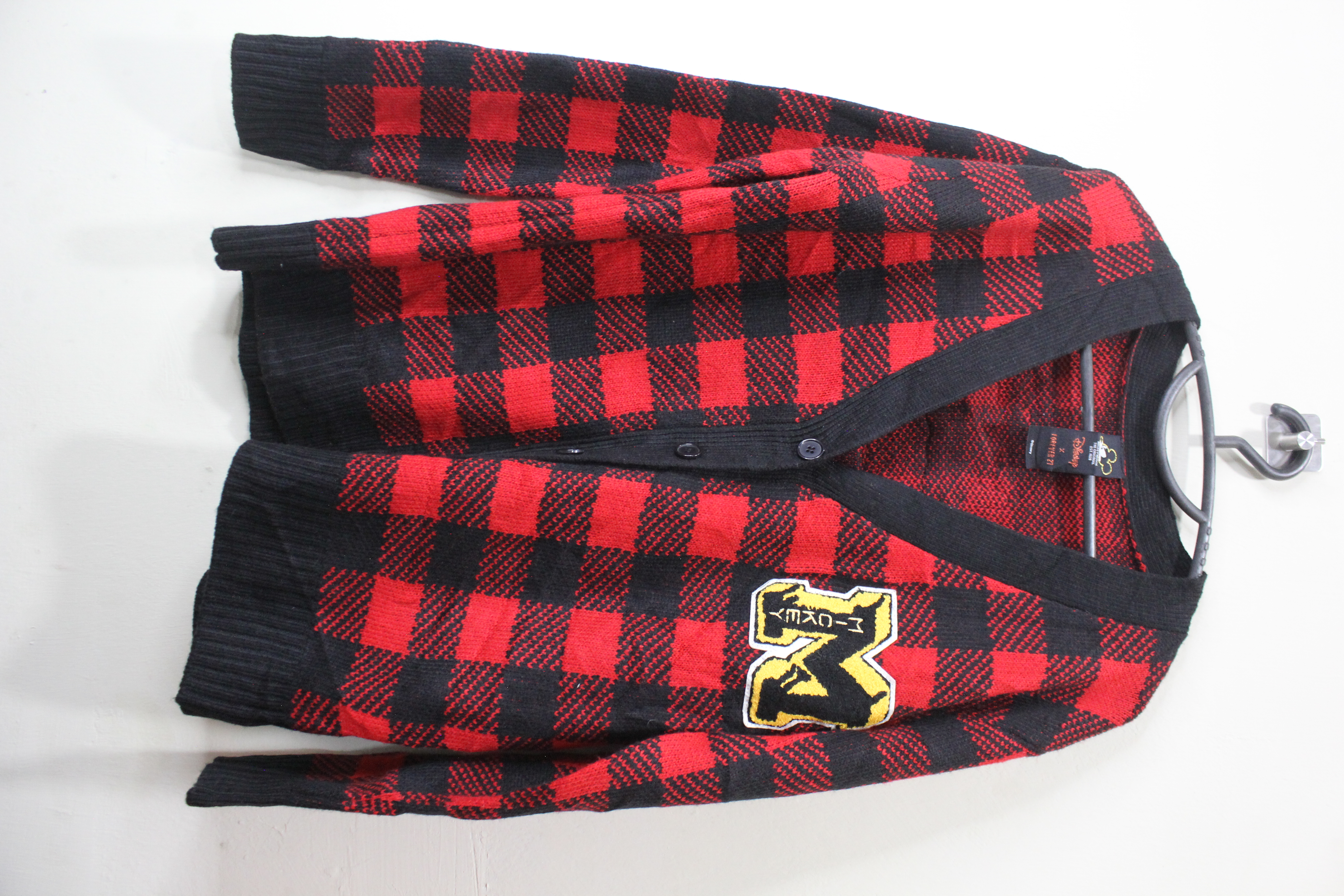 Red and Black Plaid Cardigan