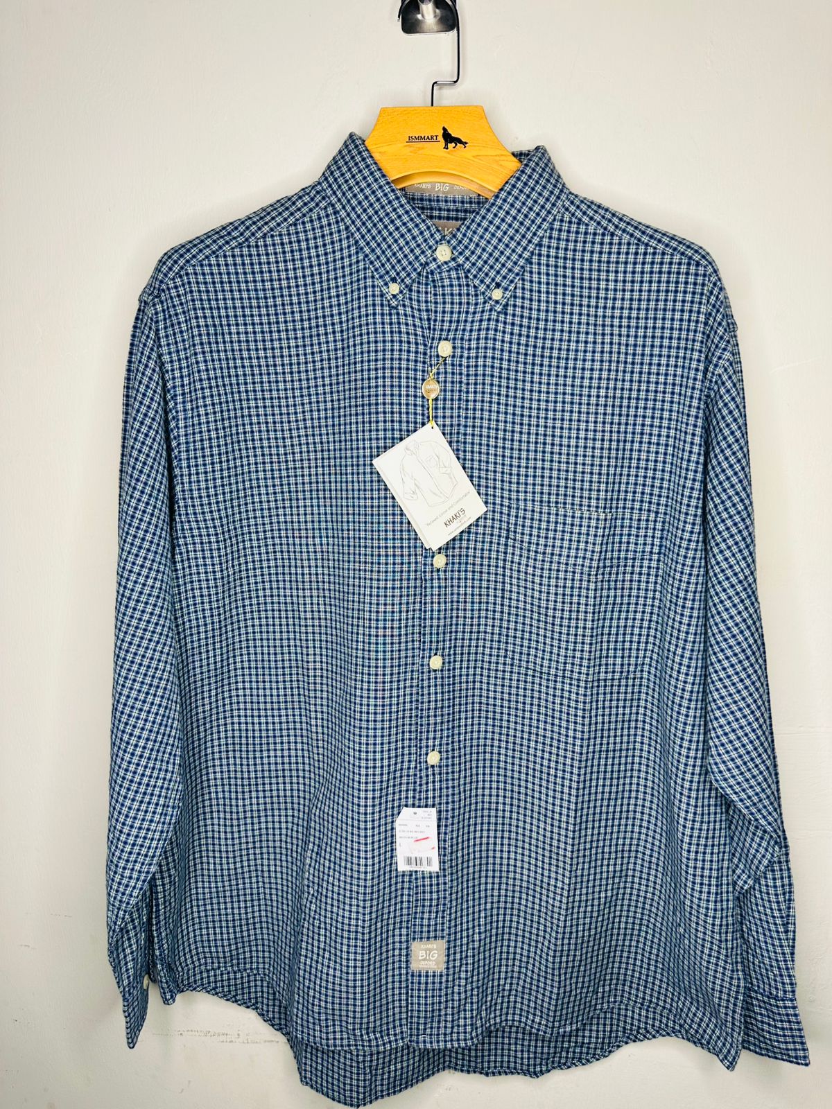 Blue Checked Button-Up Shirt