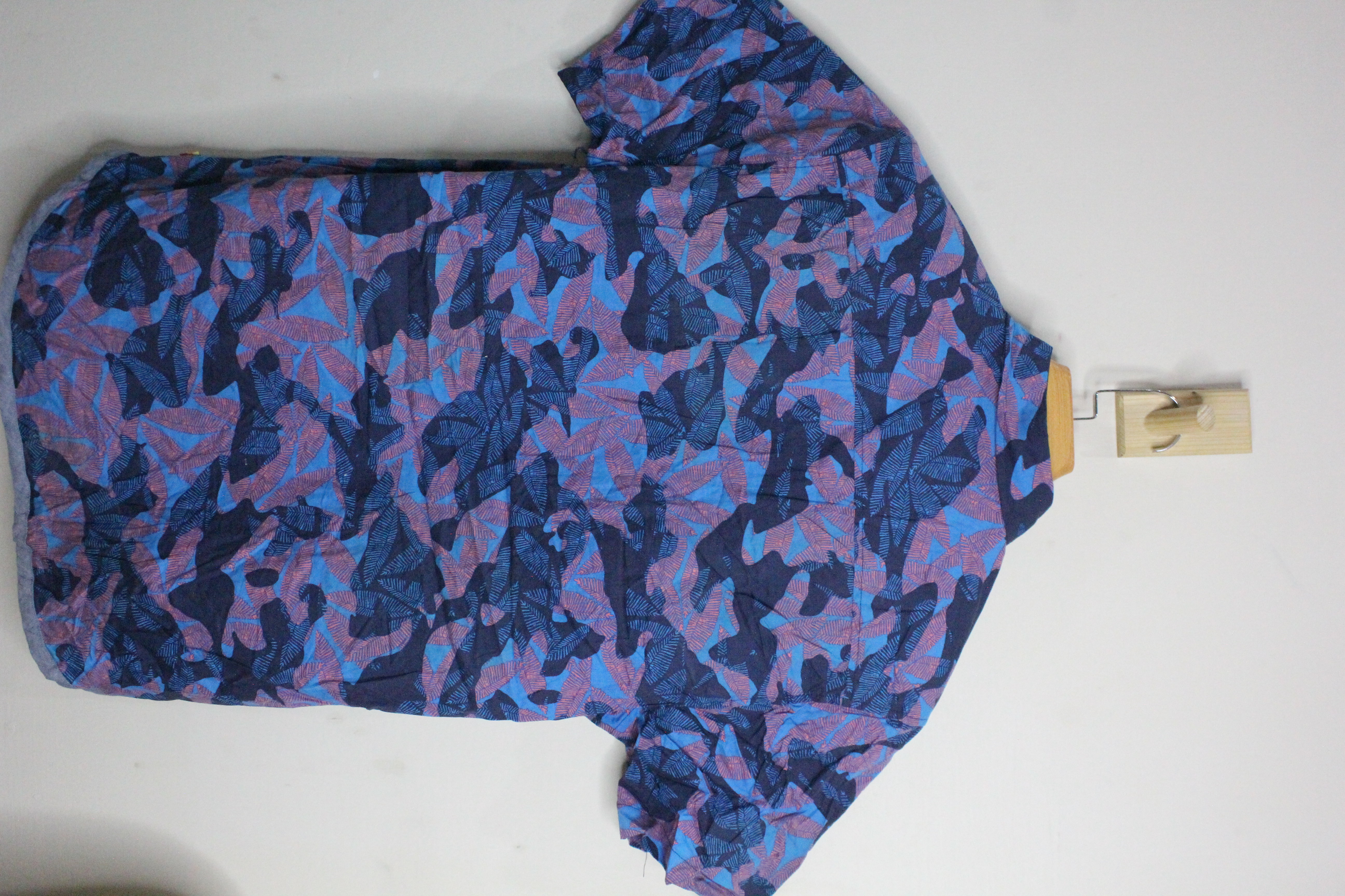 Men's Blue Printed Polo Shirt