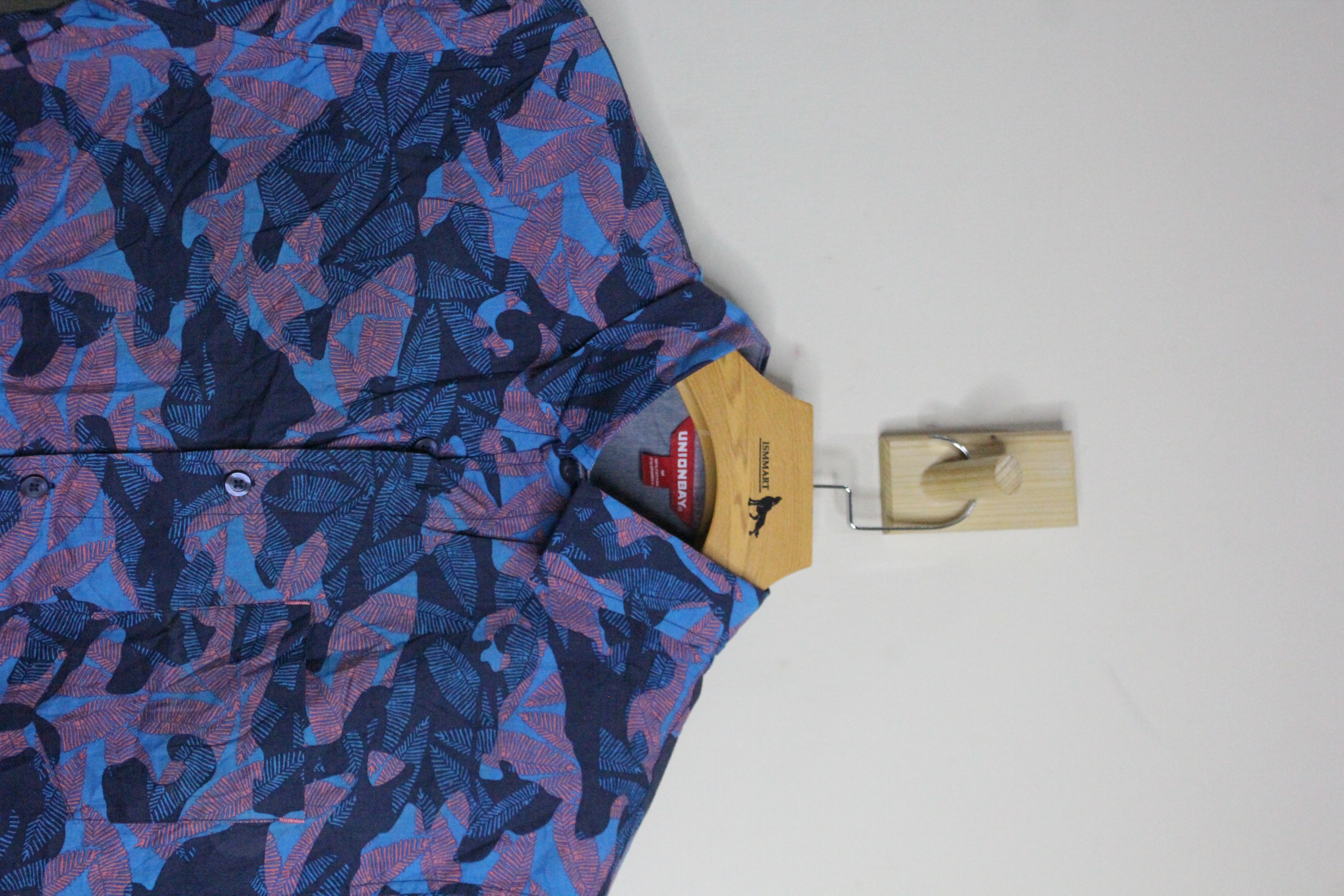 Men's Blue Printed Polo Shirt