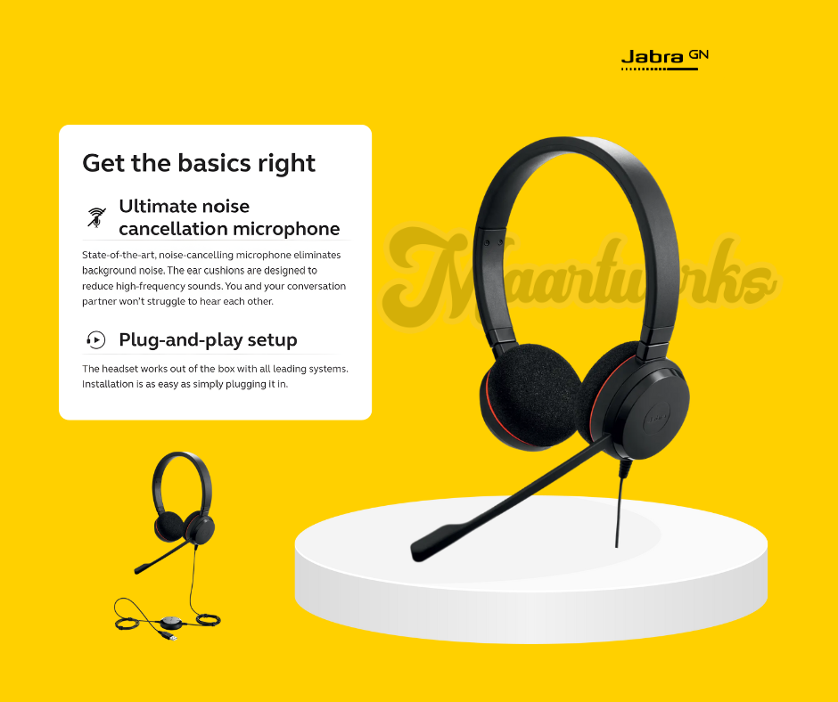 Jabra EVOLVE 20 headset with quality microphone