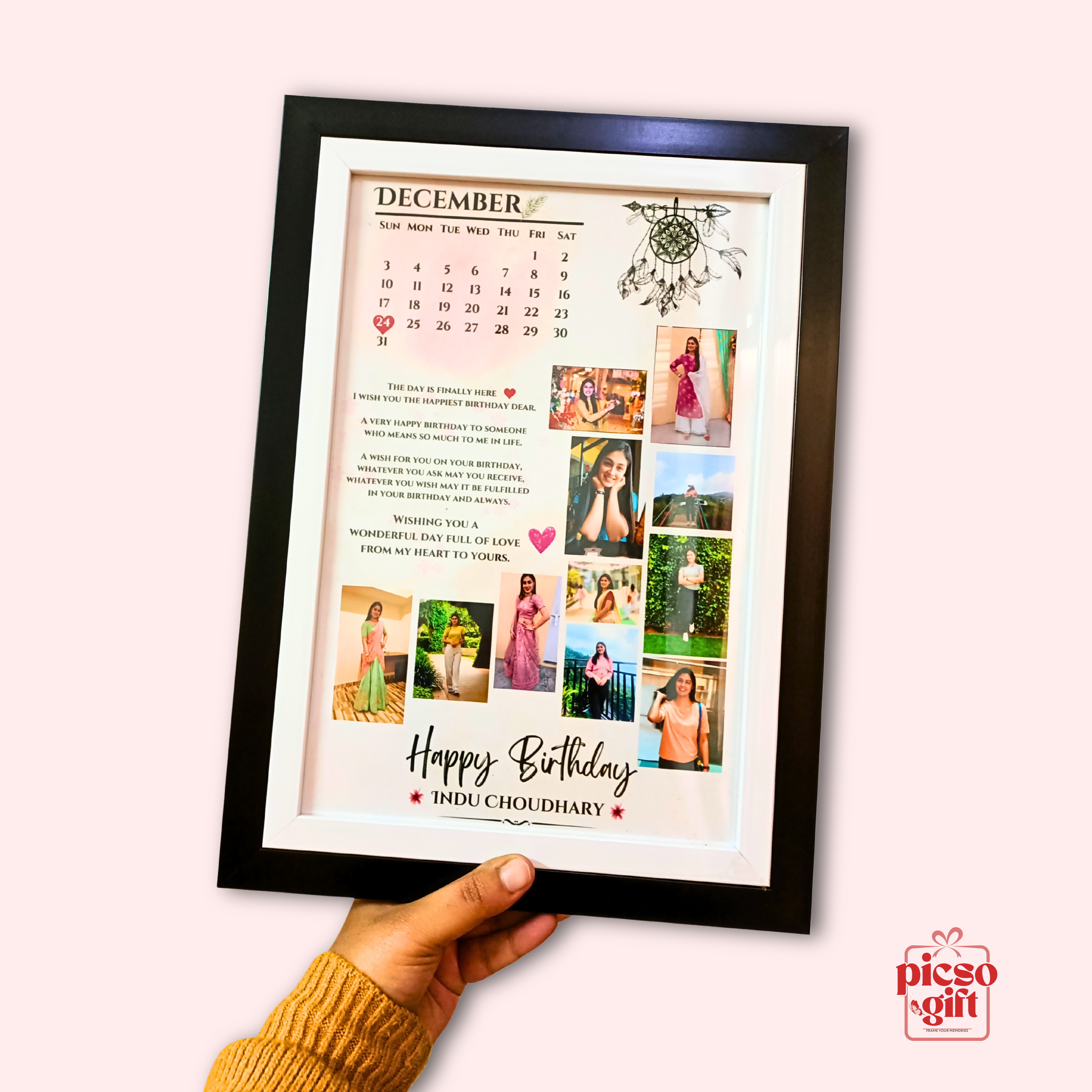 Personalized Photo Calendar Frame