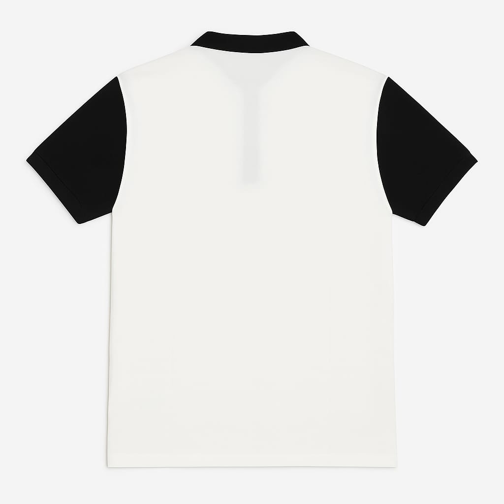 Blue & White Colorblock Half-Zip Polo T-Shirt