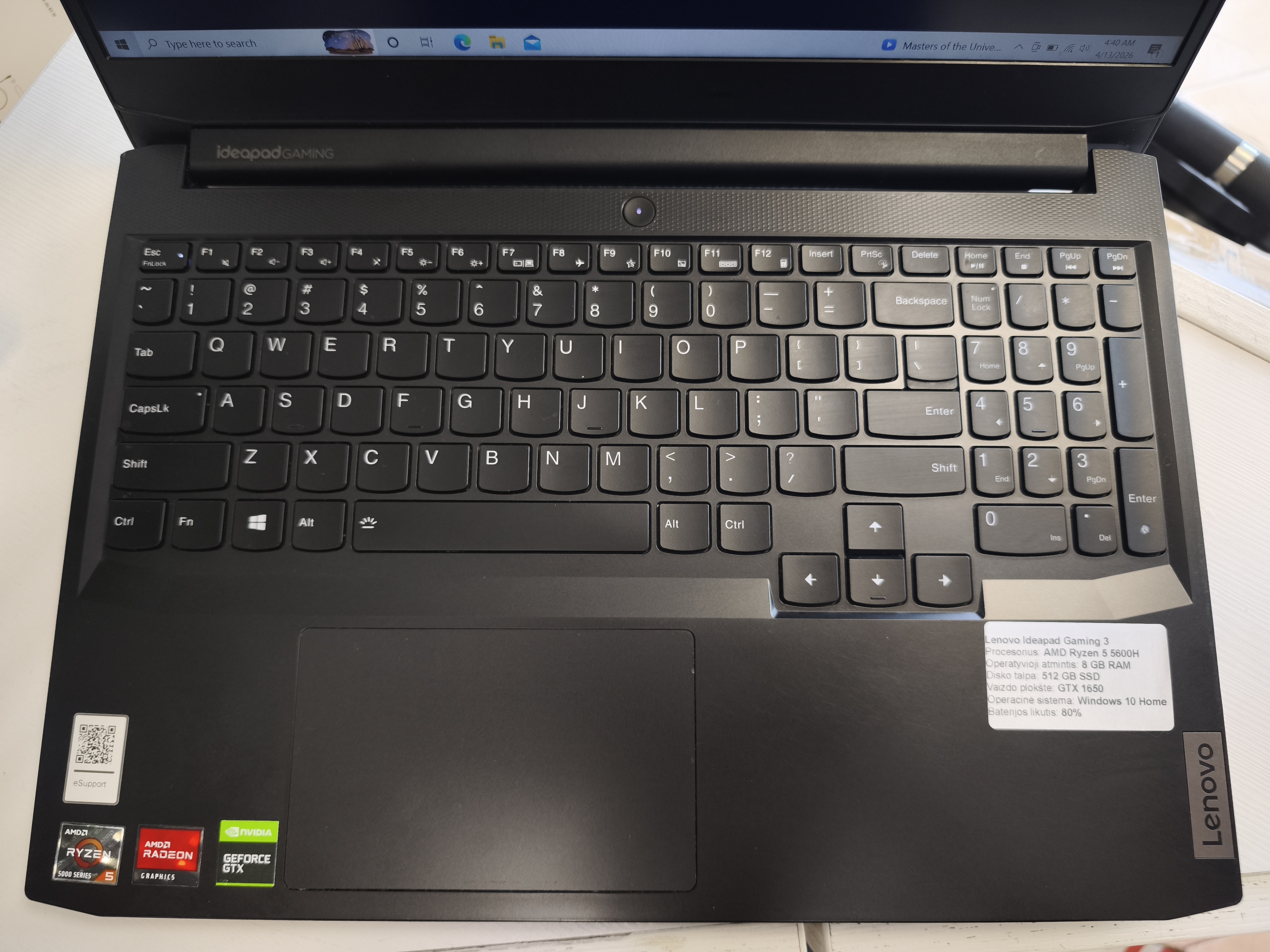 Lenovo Ideapad Gaming 3 Gtx 1650 žaidimų laptopas