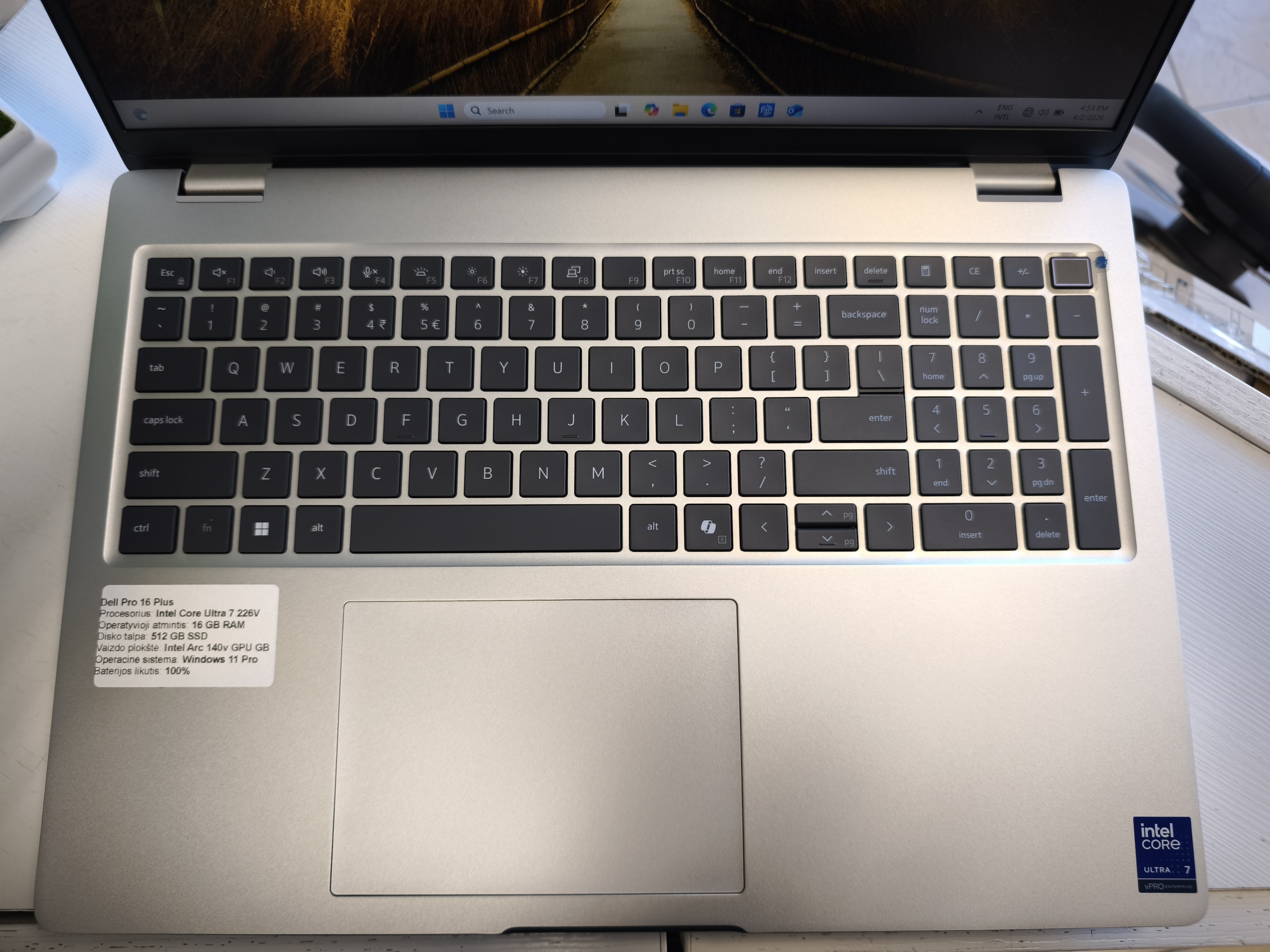 Dell Pro 16 Plus Intel Ultra 7 / 16gb RAM / 512gb