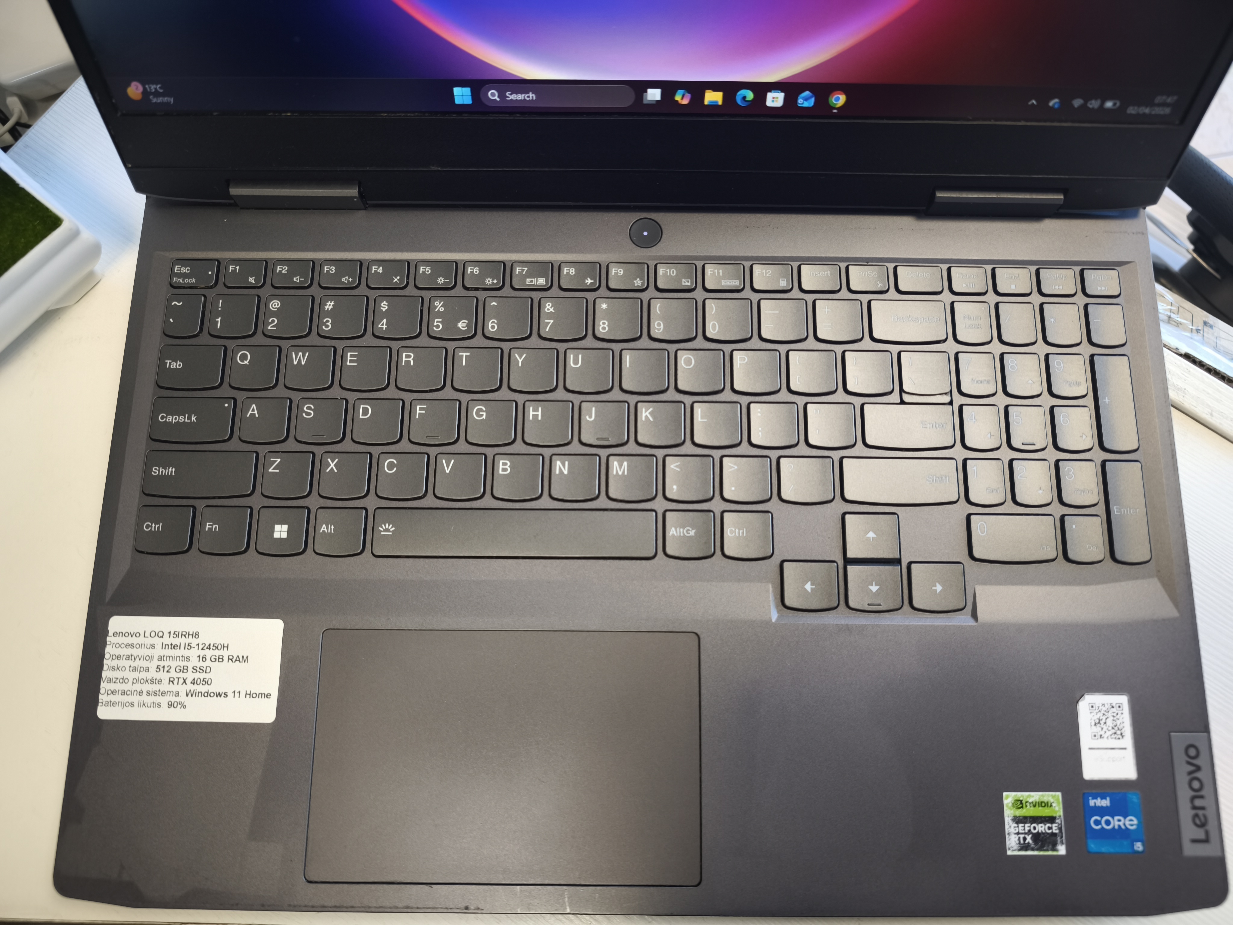 Lenovo Loq Rtx 4050 / i5-12450h / 16gb / 512gb SSD