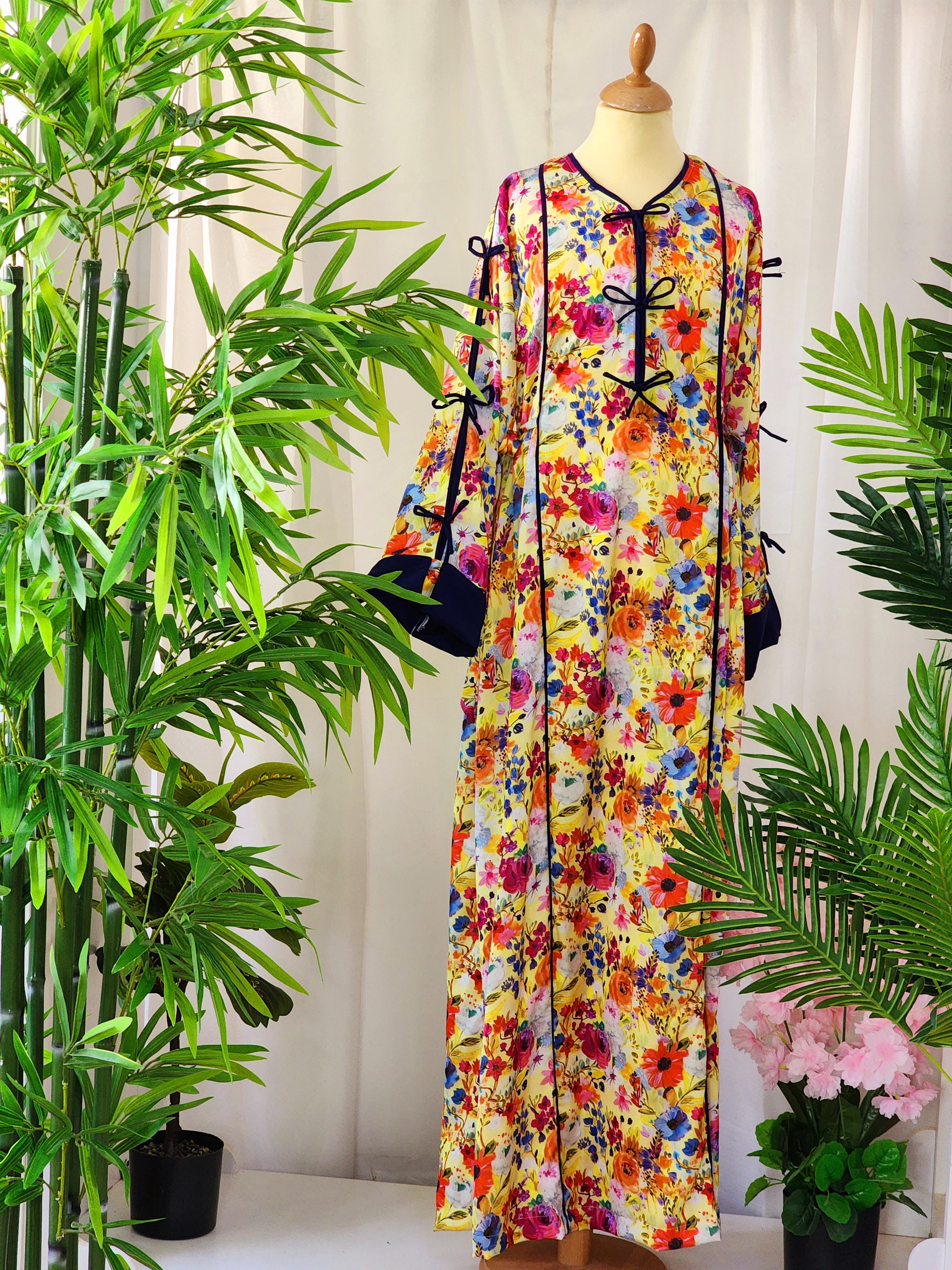 جلابية الفيونكات-أصفر