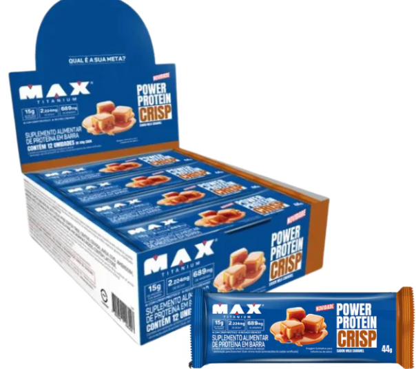 Barra de Proteína Power Protein Crisp Max Titanium 12UNIDADES