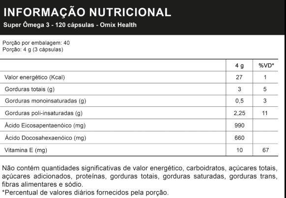 Ômega 3 em cápsulas 90CAP