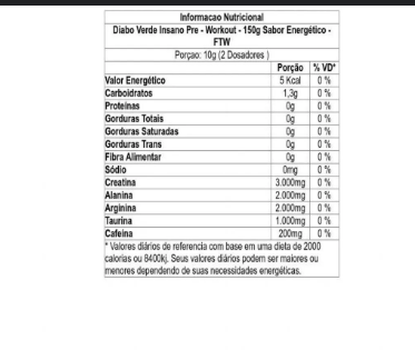 Diabo Verde Pre-Workout 150G