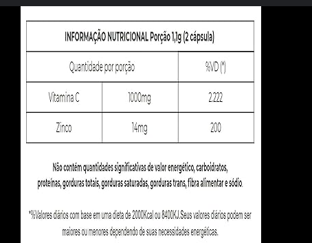 Vitamina C + Zinco Supra 1000mg 60CAPS