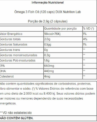 Óleo de peixe DUX 120CAPS