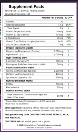 Psychotic Dragon Demons Lab Pré-treino 300G