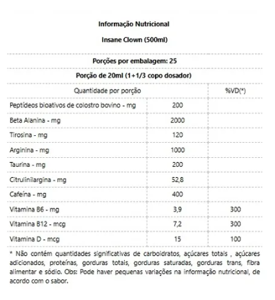 Insane Clown Pré-treino 500ML