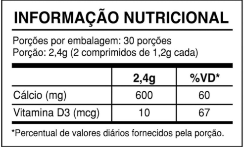 Cálcio + Vitamina D3 600/400 Health Labs 60 COMPRIMIDOS