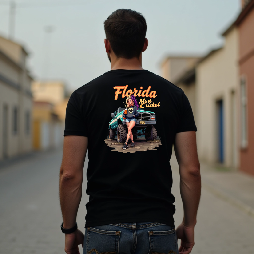 Rachet gear Design  "Florida Mud Cricket Mud Cricket T-Shirt (Black)