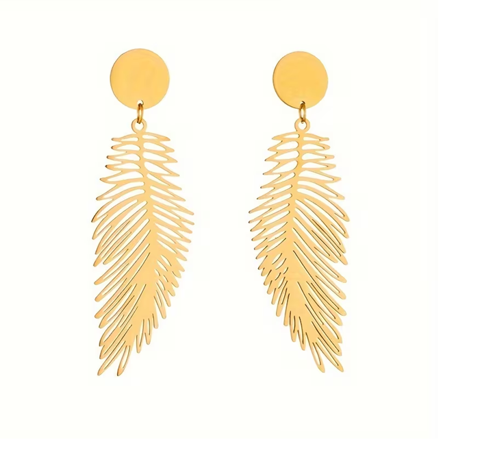 Pendientes de hoja acero inoxidable 