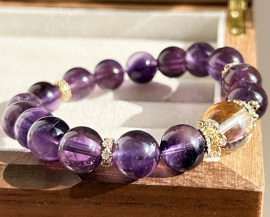 Amethyst and Topaz Energy Bracelet