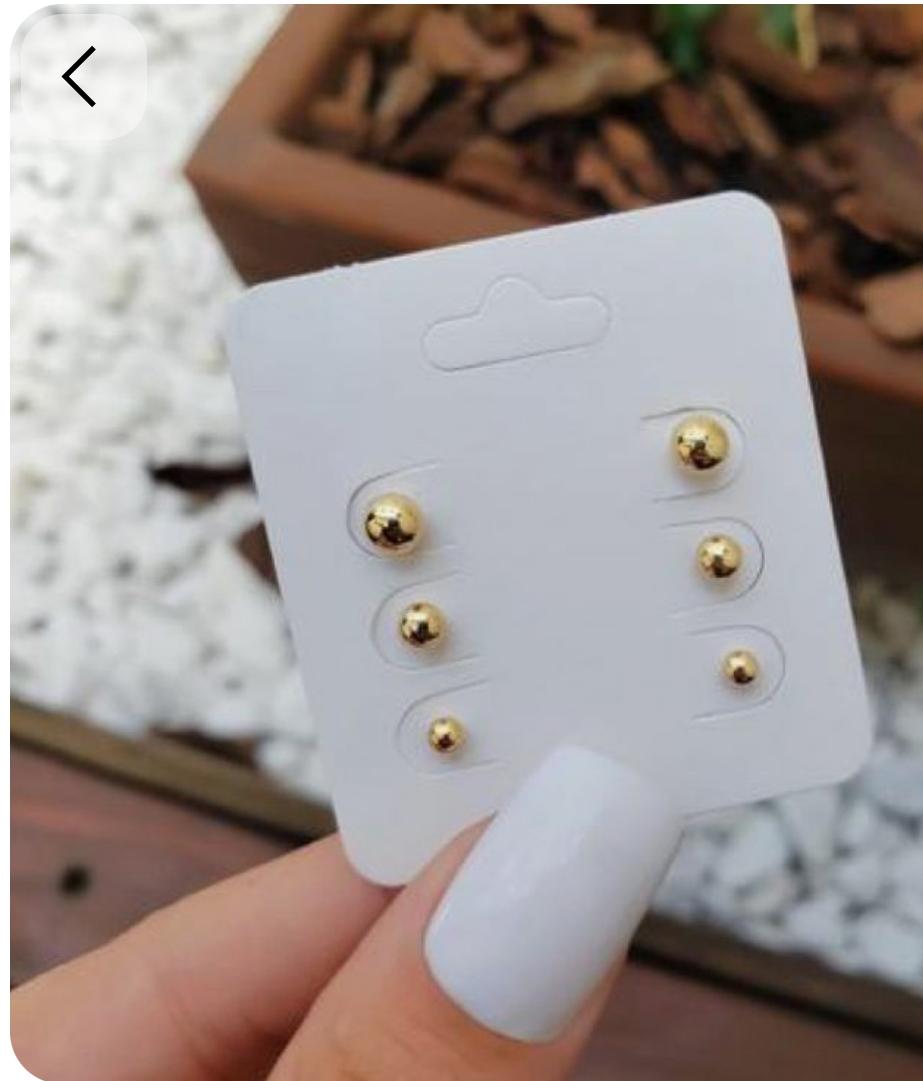 Brincos de bolinha dourada