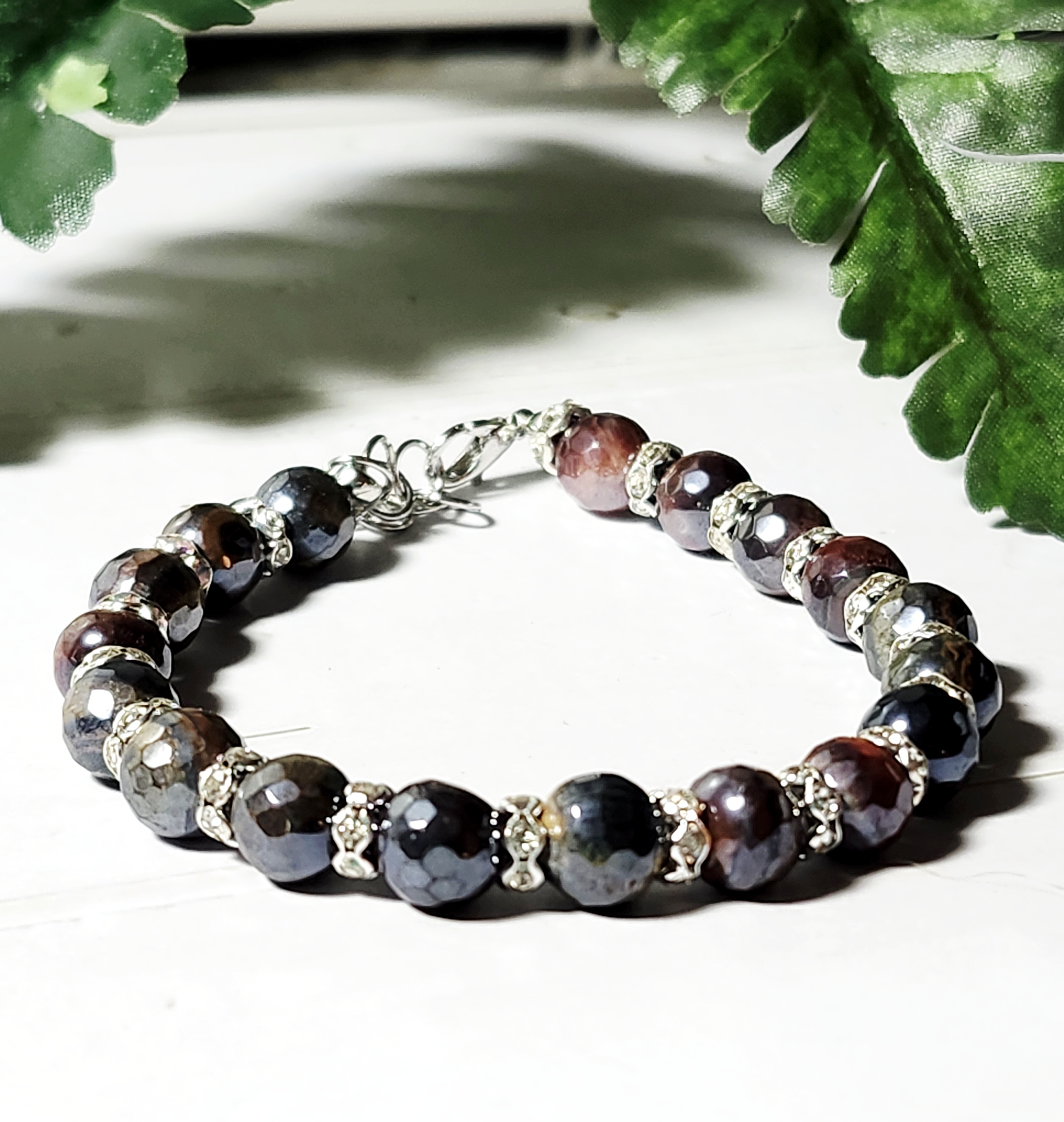 "DiAnn" Faceted Tigereye Bead Bracelet