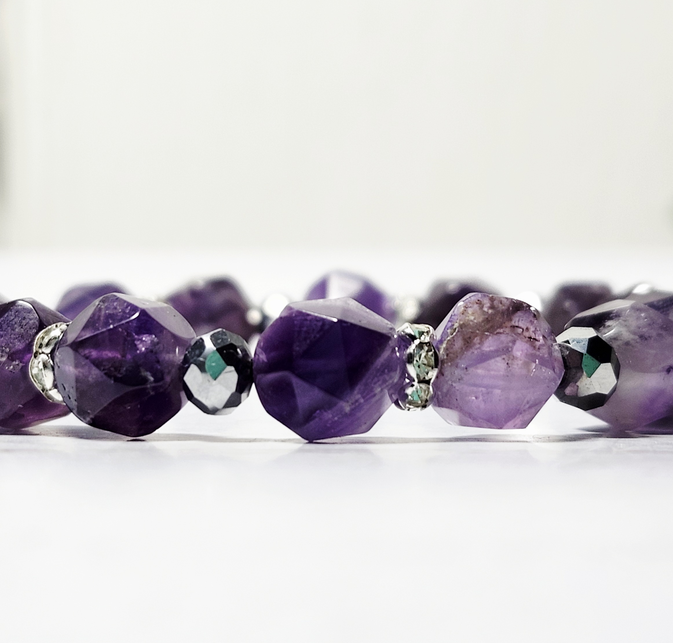 "Amy" Amethyst Beaded Bracelet