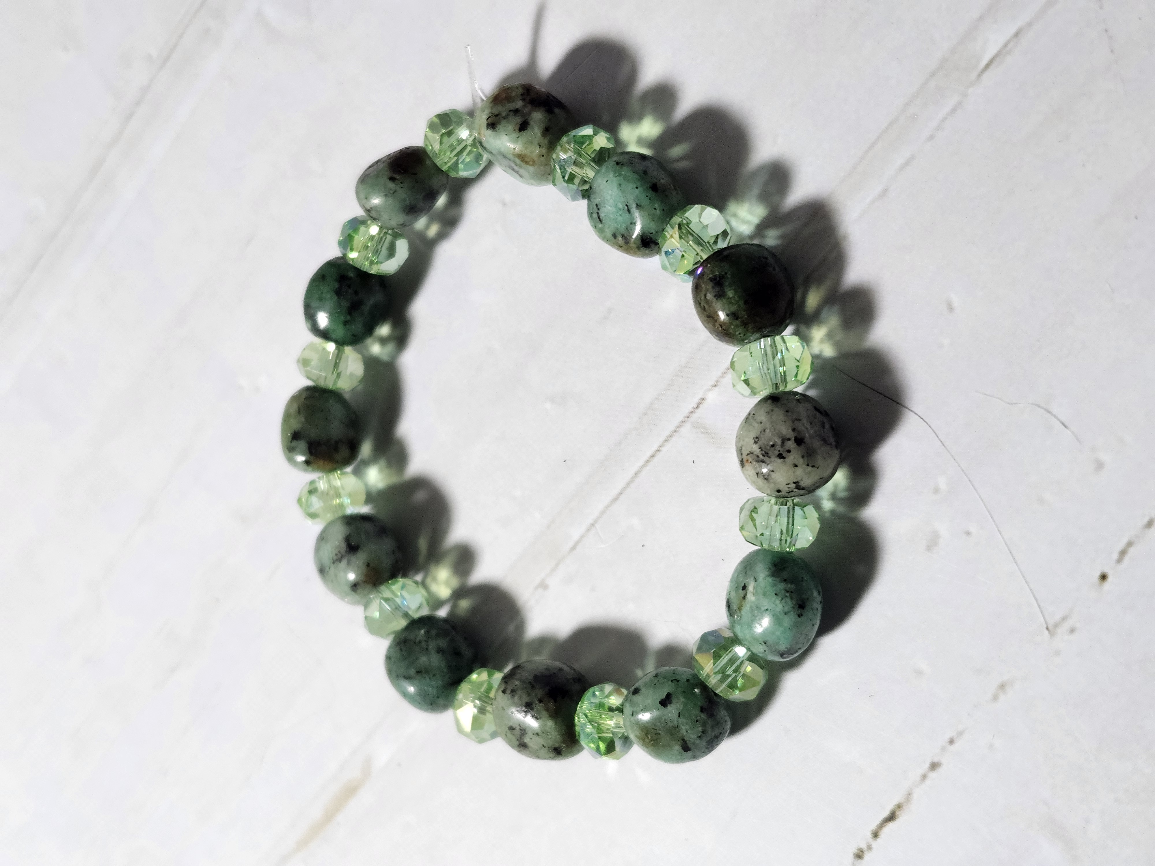 "Lisa" Green Beaded Bracelet