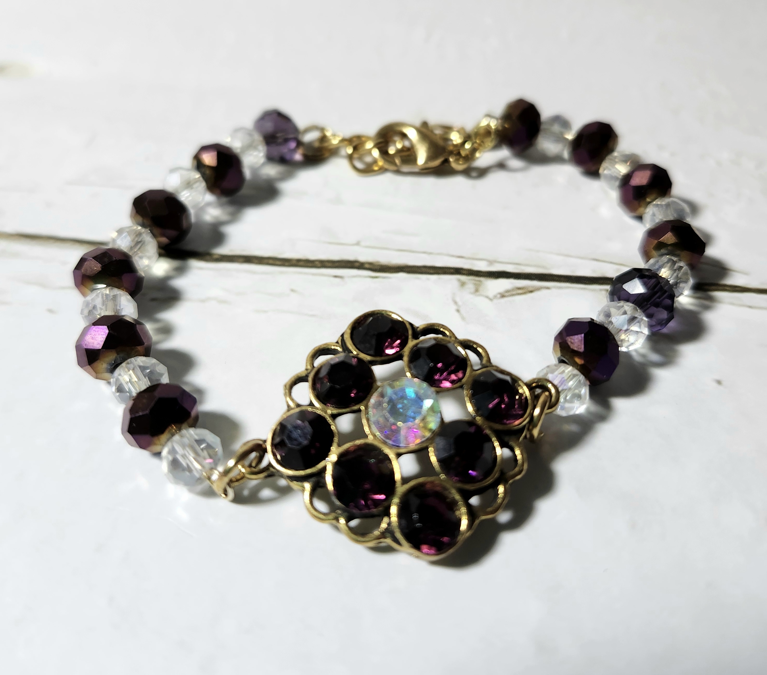 "Tonya" Vintage Crystal Beaded Bracelet