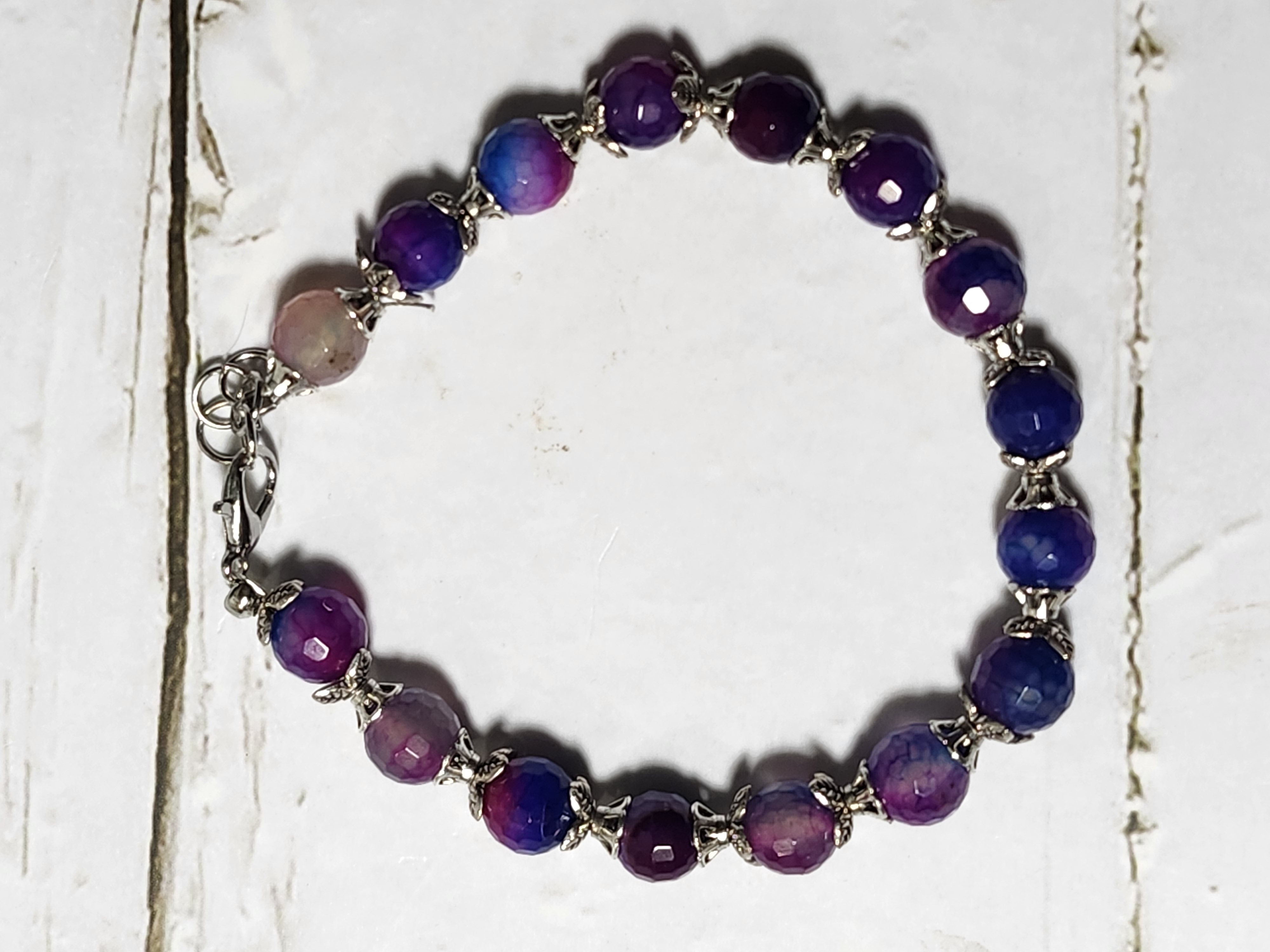 "Deborah" Purple Gemstone Beaded Bracelet