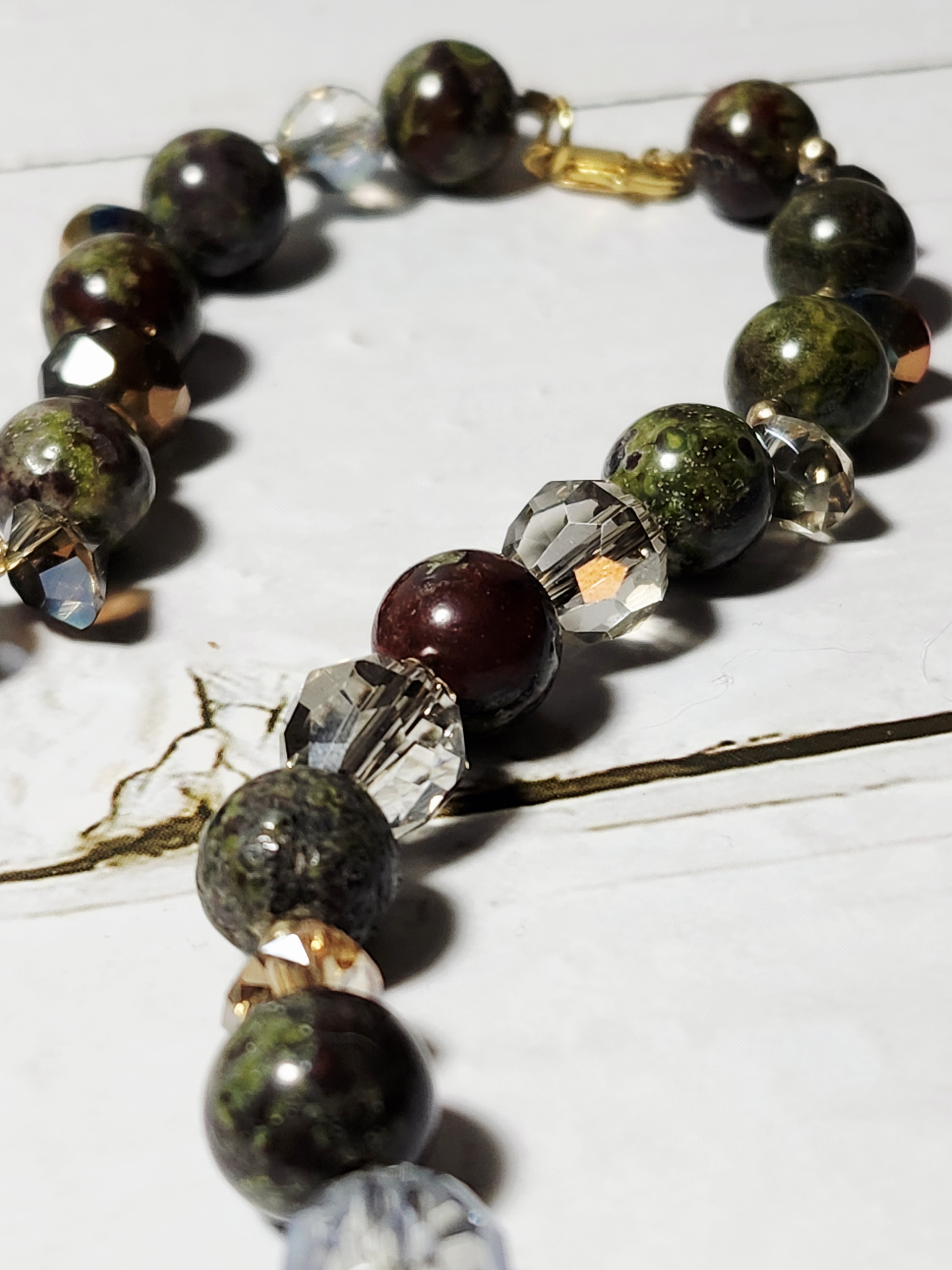 "Dolly" Handcrafted Gemstone and Crystal Bead Necklace