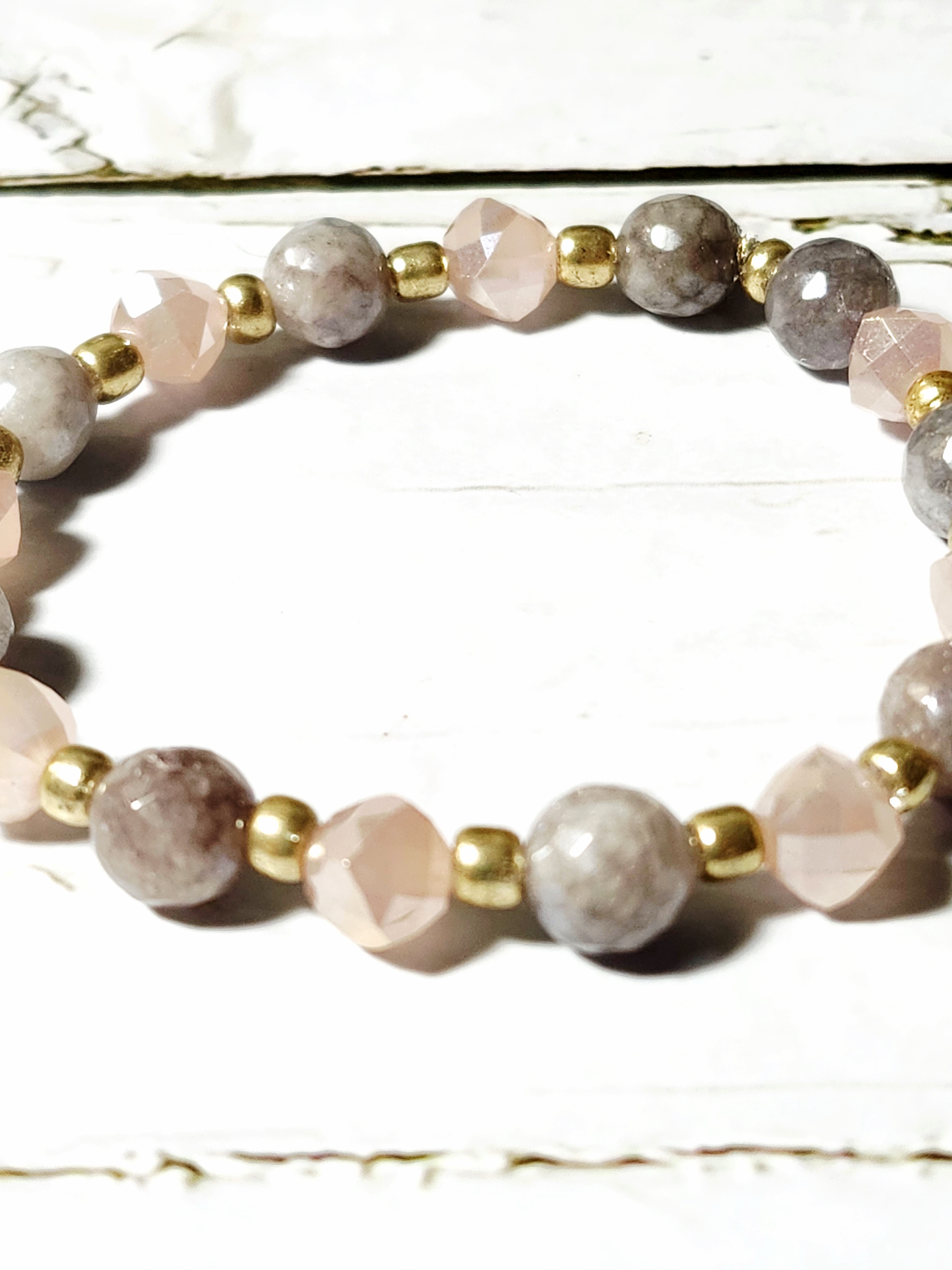 "Jasmine" Handmade Gemstone Beaded Bracelet