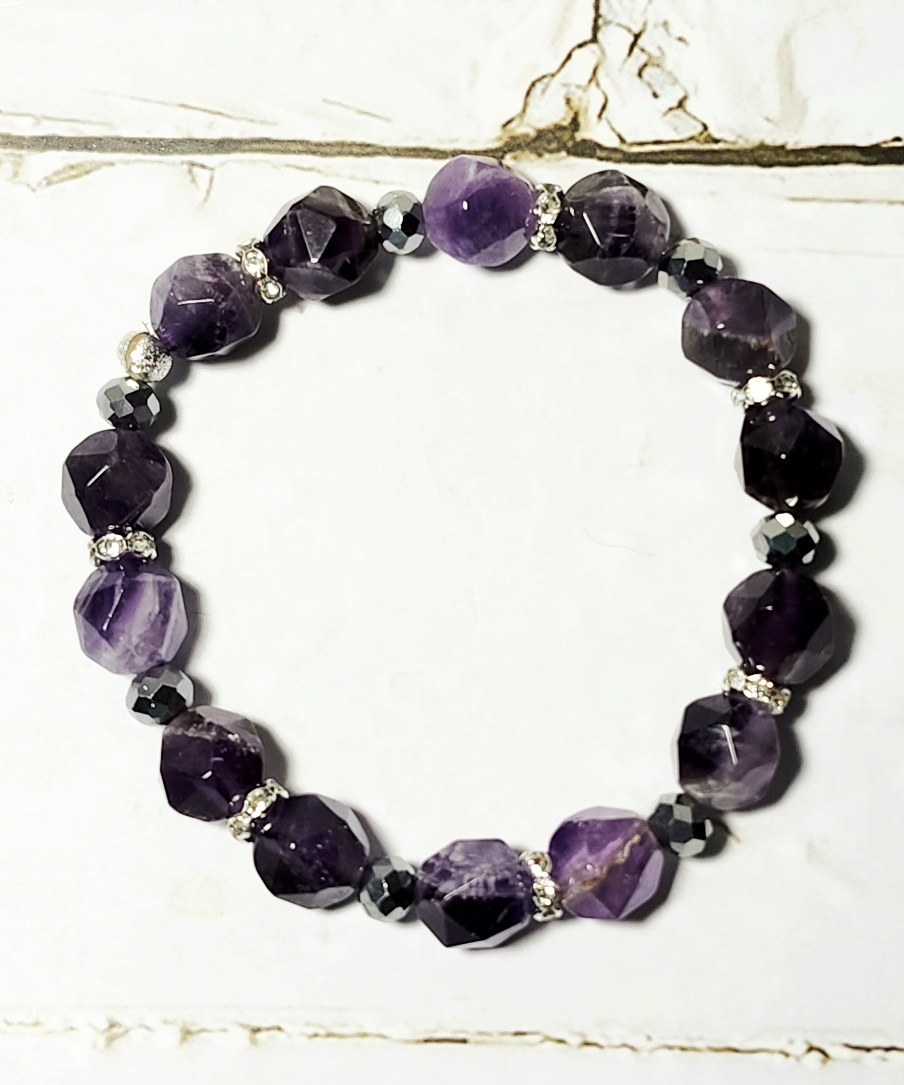 "Amy" Amethyst Beaded Bracelet