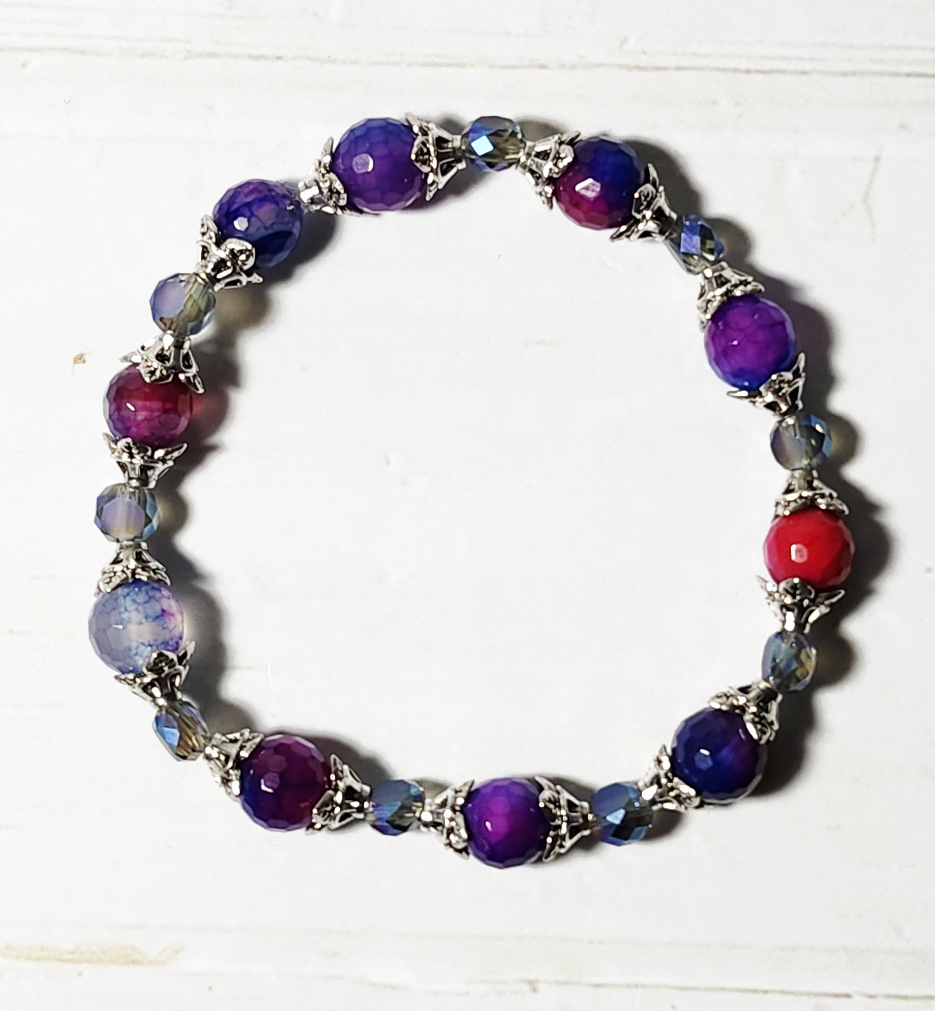 "Deborah" Purple Gemstone Beaded Bracelet