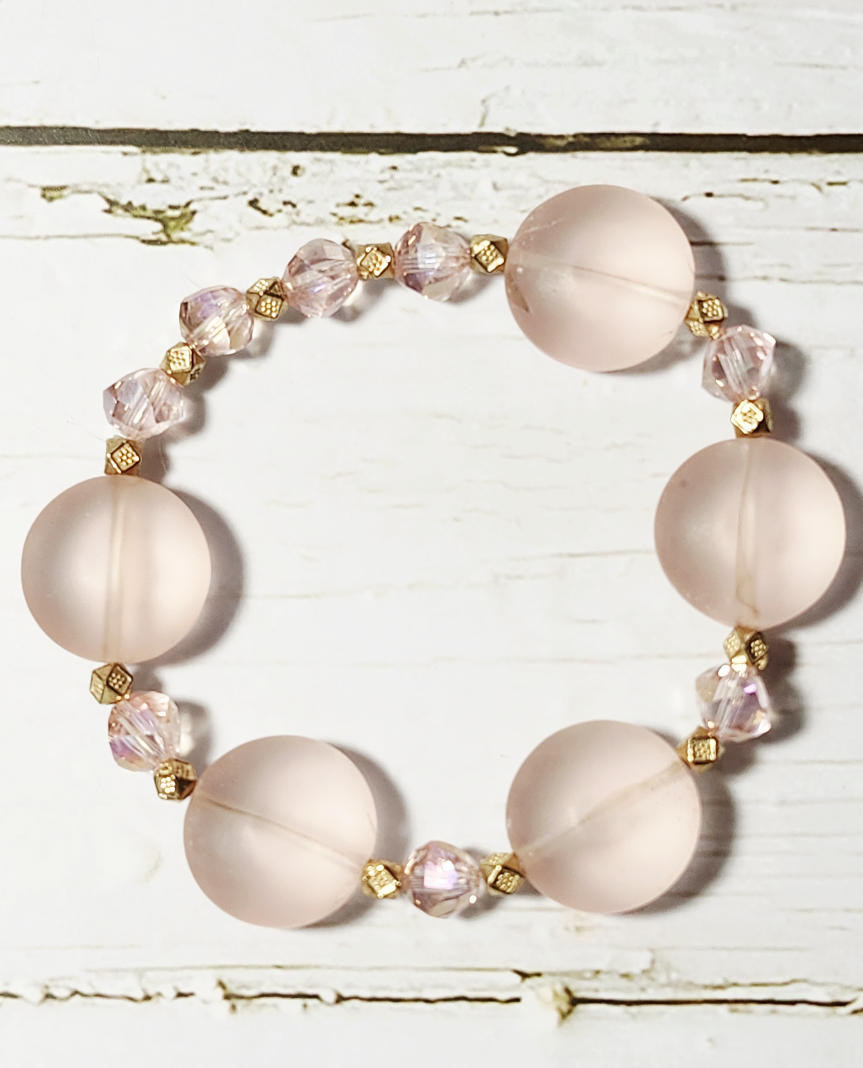 "Sabrina" Rose Quartz Beaded Bracelet