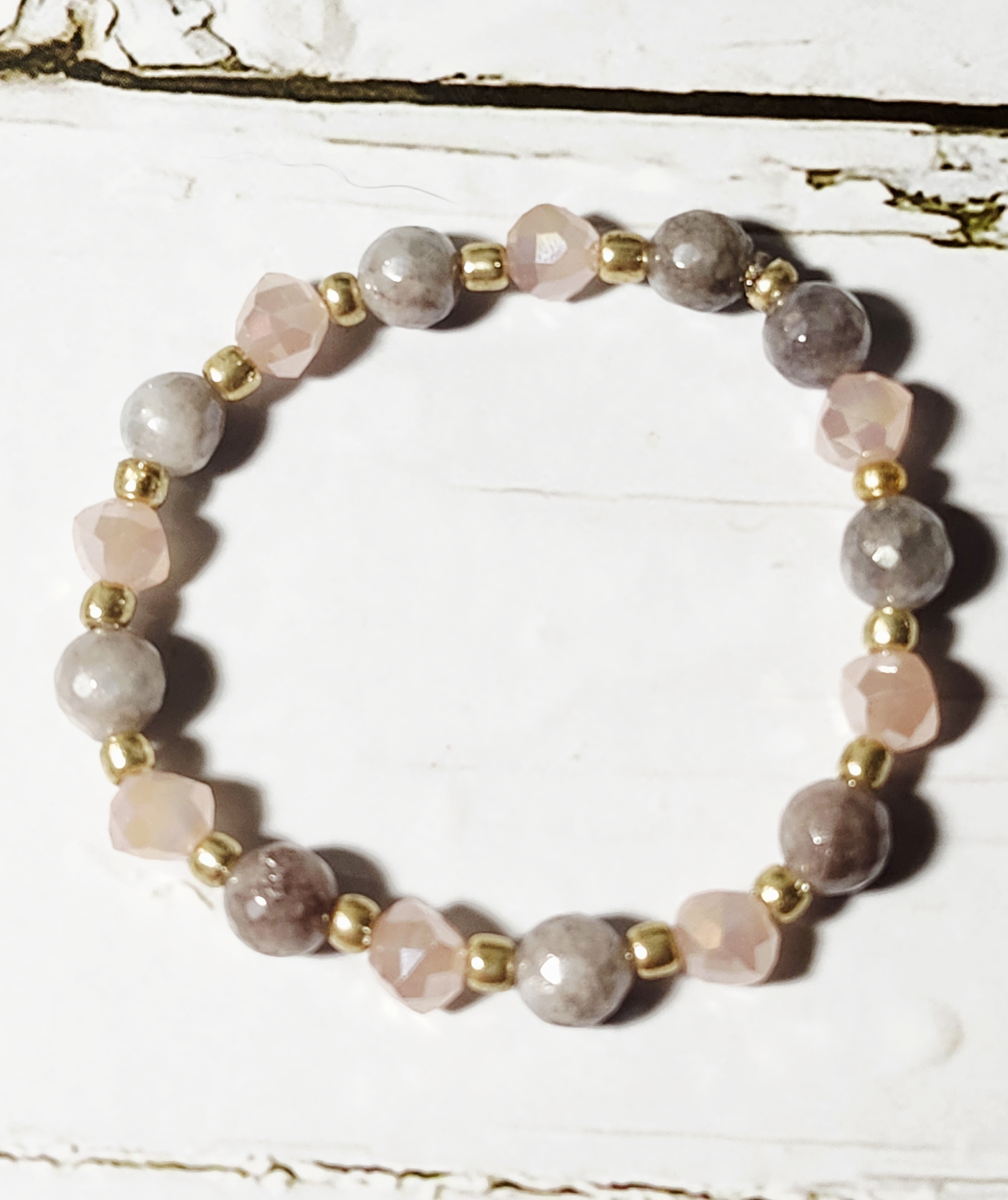 "Jasmine" Handmade Gemstone Beaded Bracelet