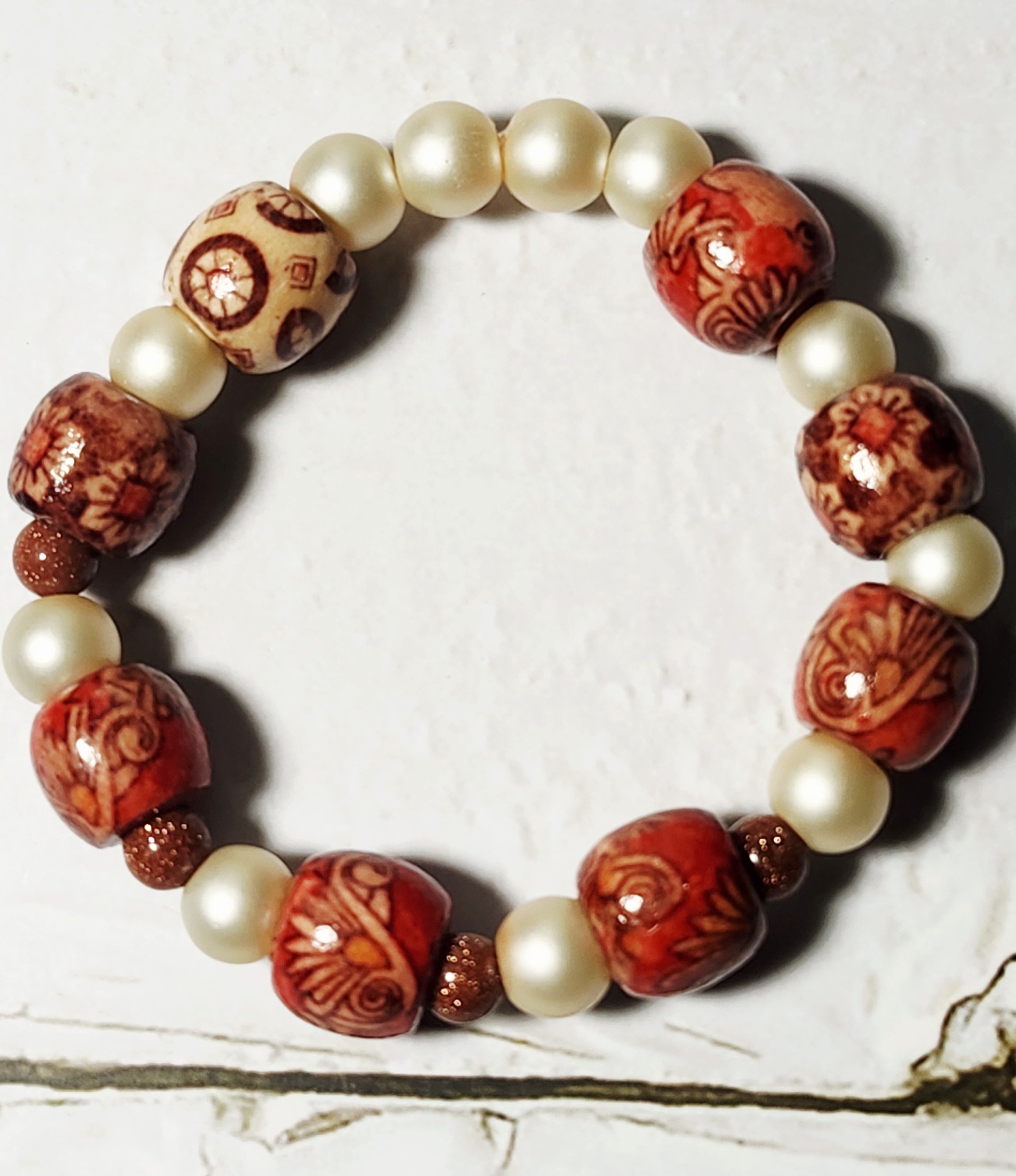 "Natalie" Fall Theme Handmade Beaded Bracelet