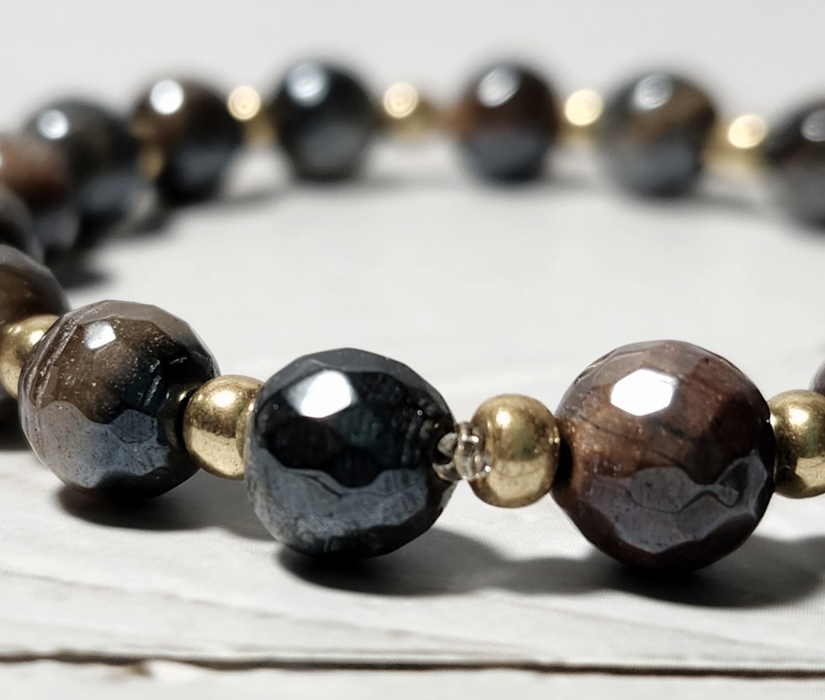 "Brenda" Polished Gemstone Bead Bracelet