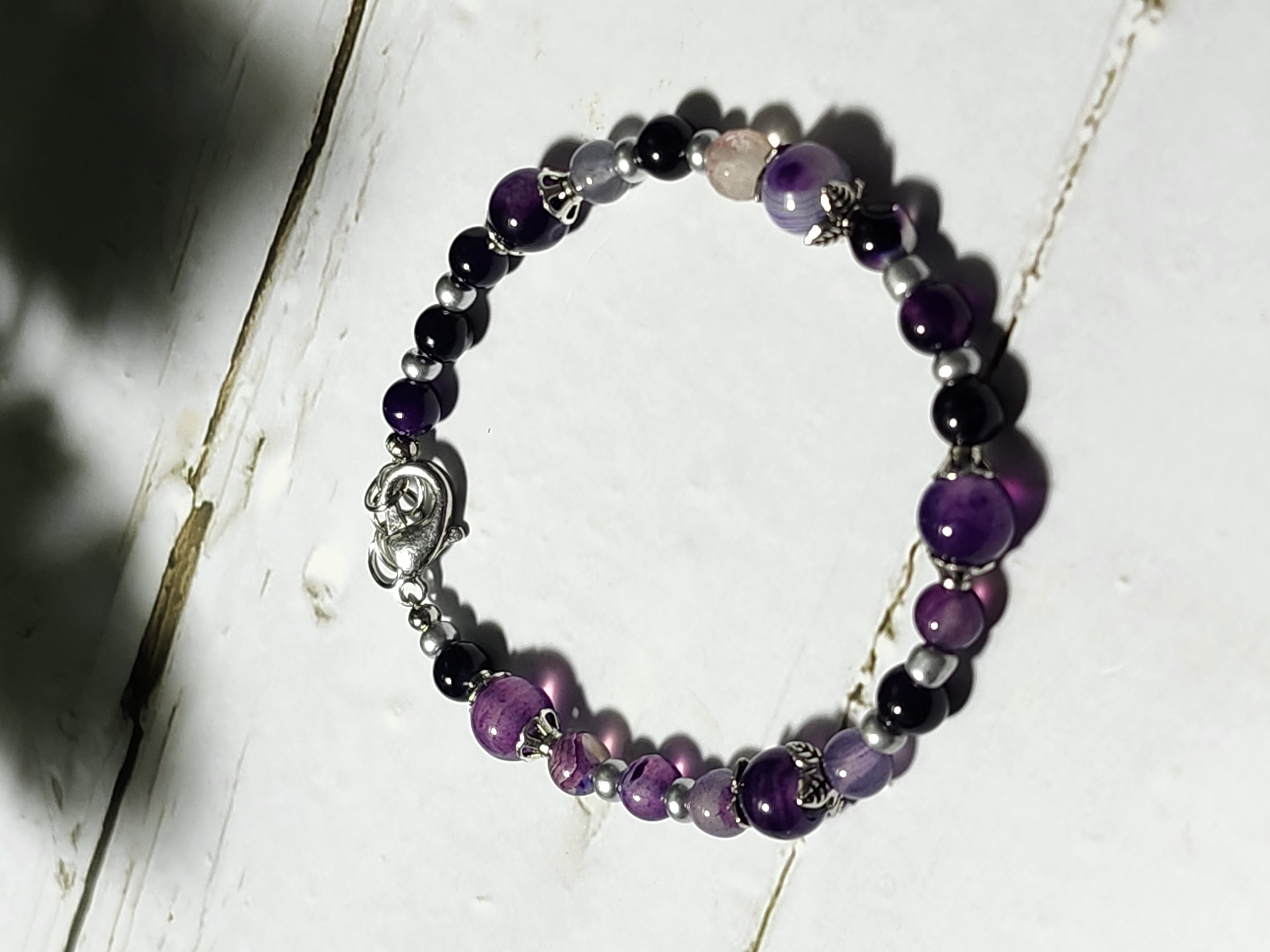 "Cheryl" Amethyst Beaded Bracelet