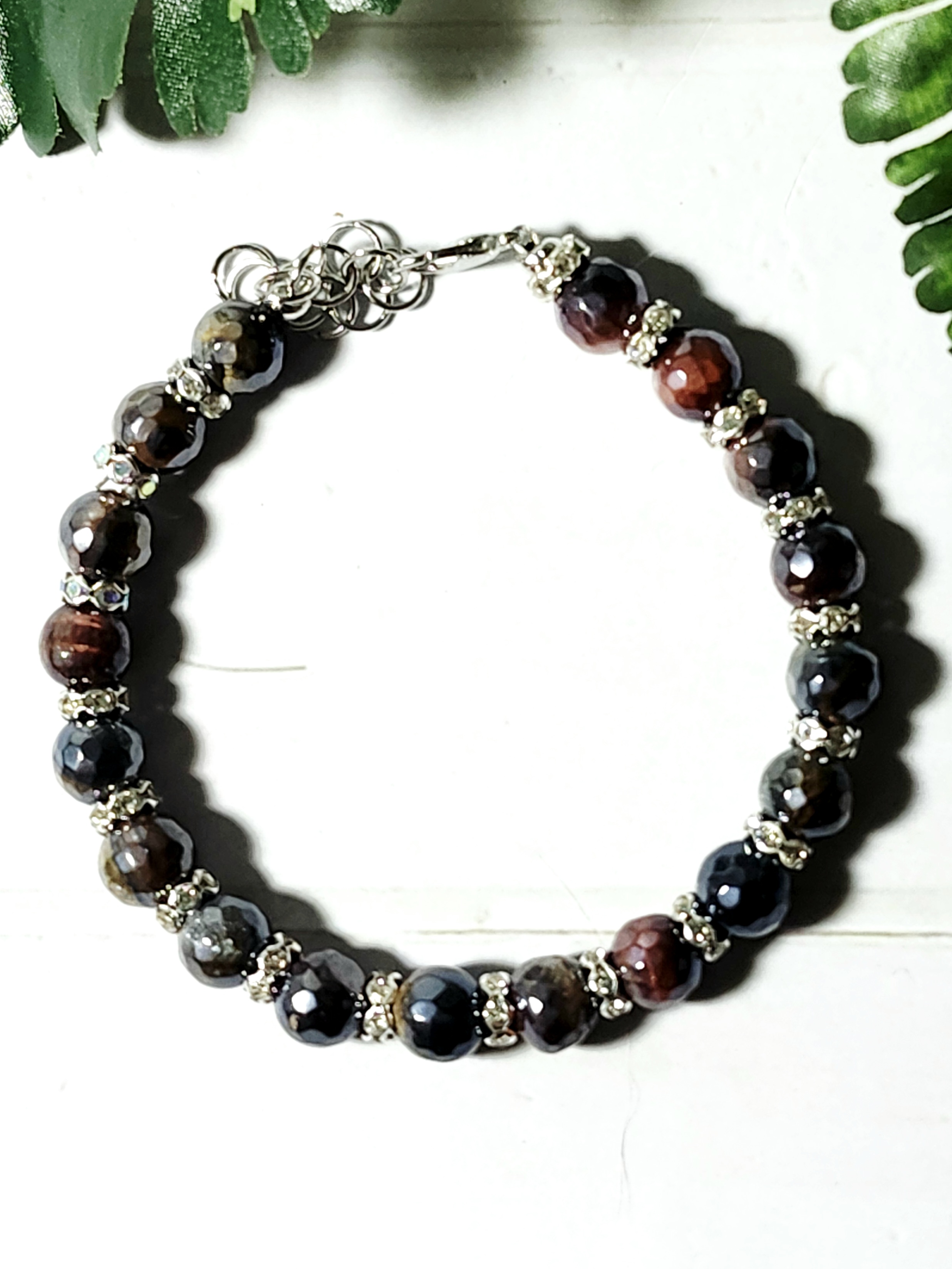 "DiAnn" Faceted Tigereye Bead Bracelet