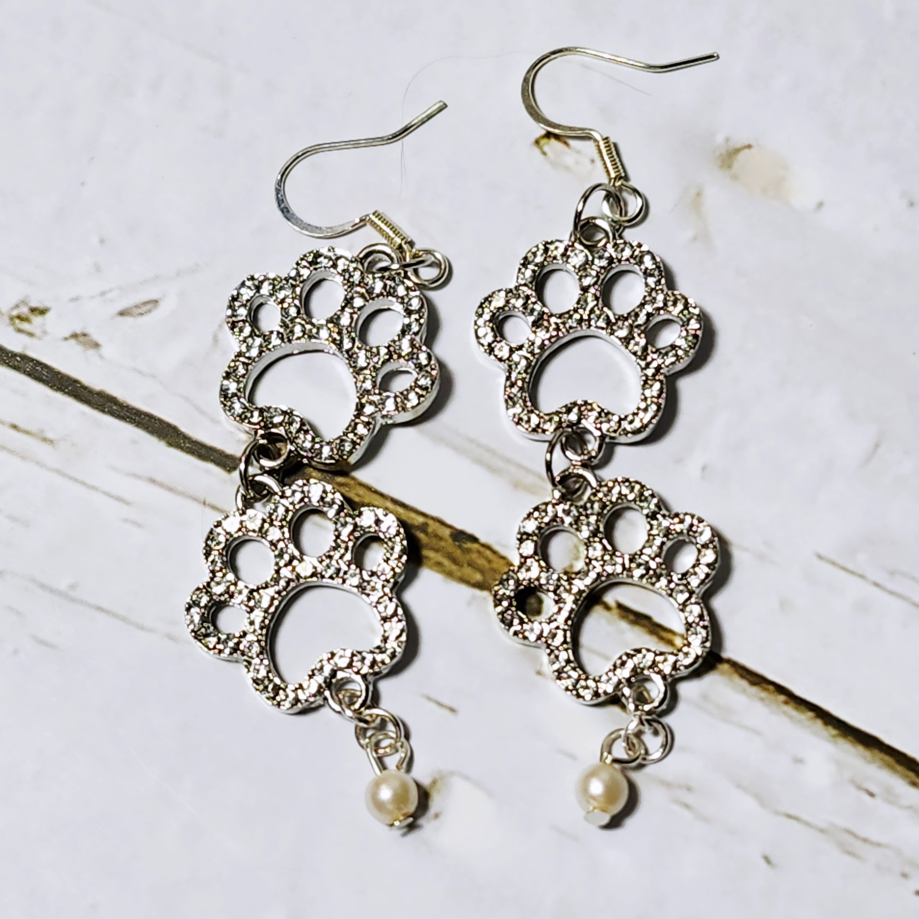 Paw Print Dangle Earrings