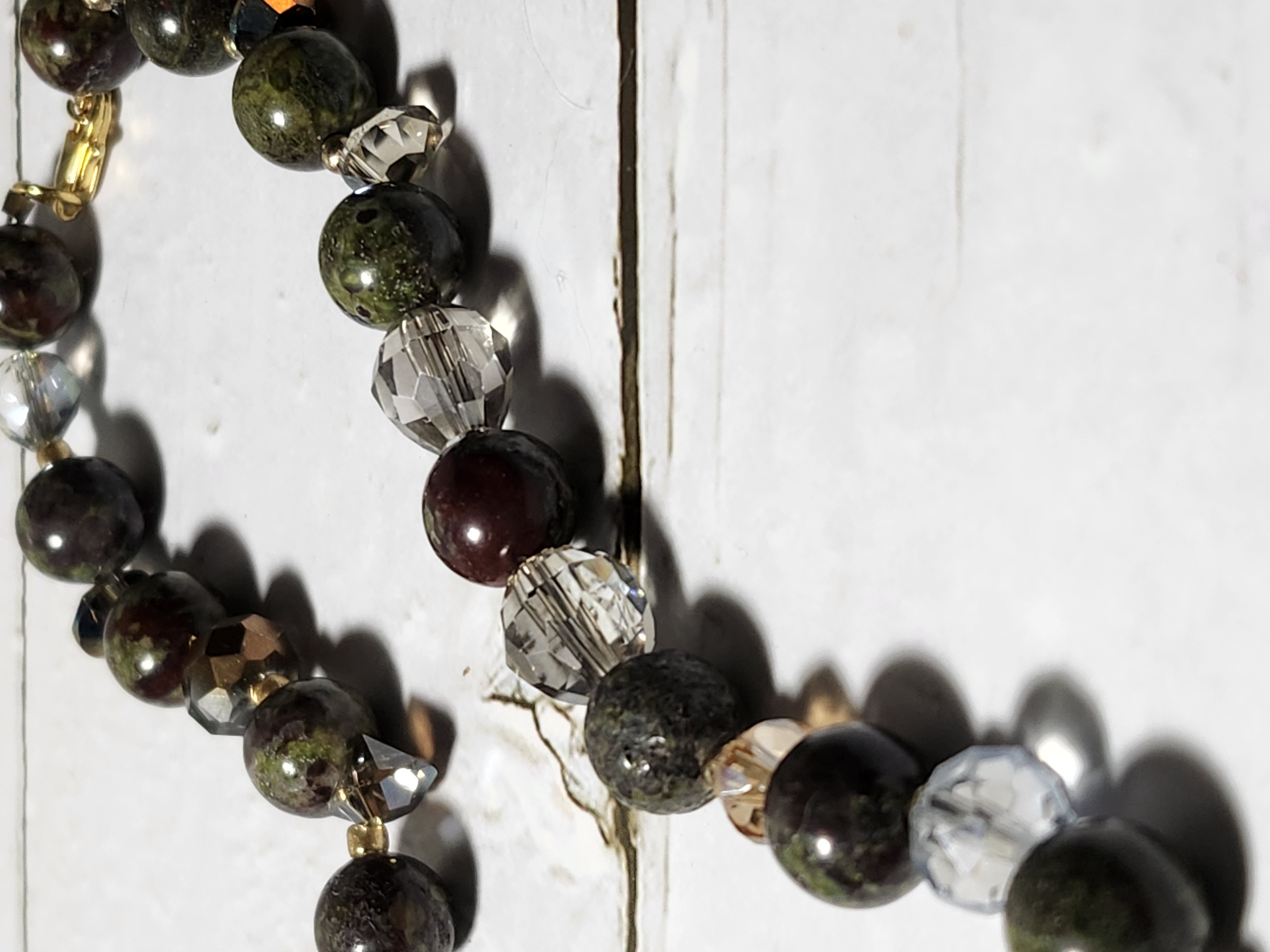 "Dolly" Handcrafted Gemstone and Crystal Bead Necklace